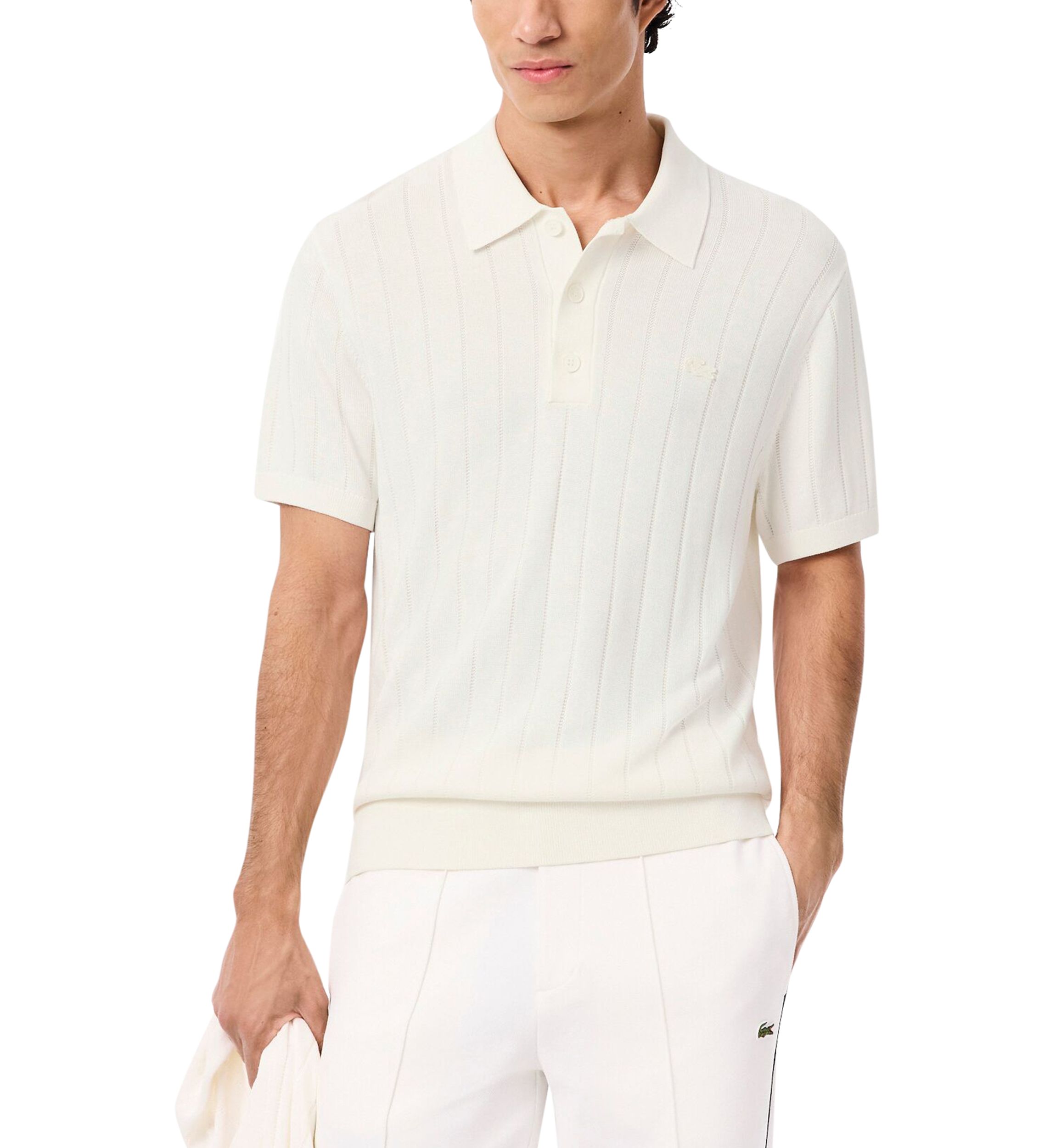 Mens Ribbed Knit Polo Collar Sweater