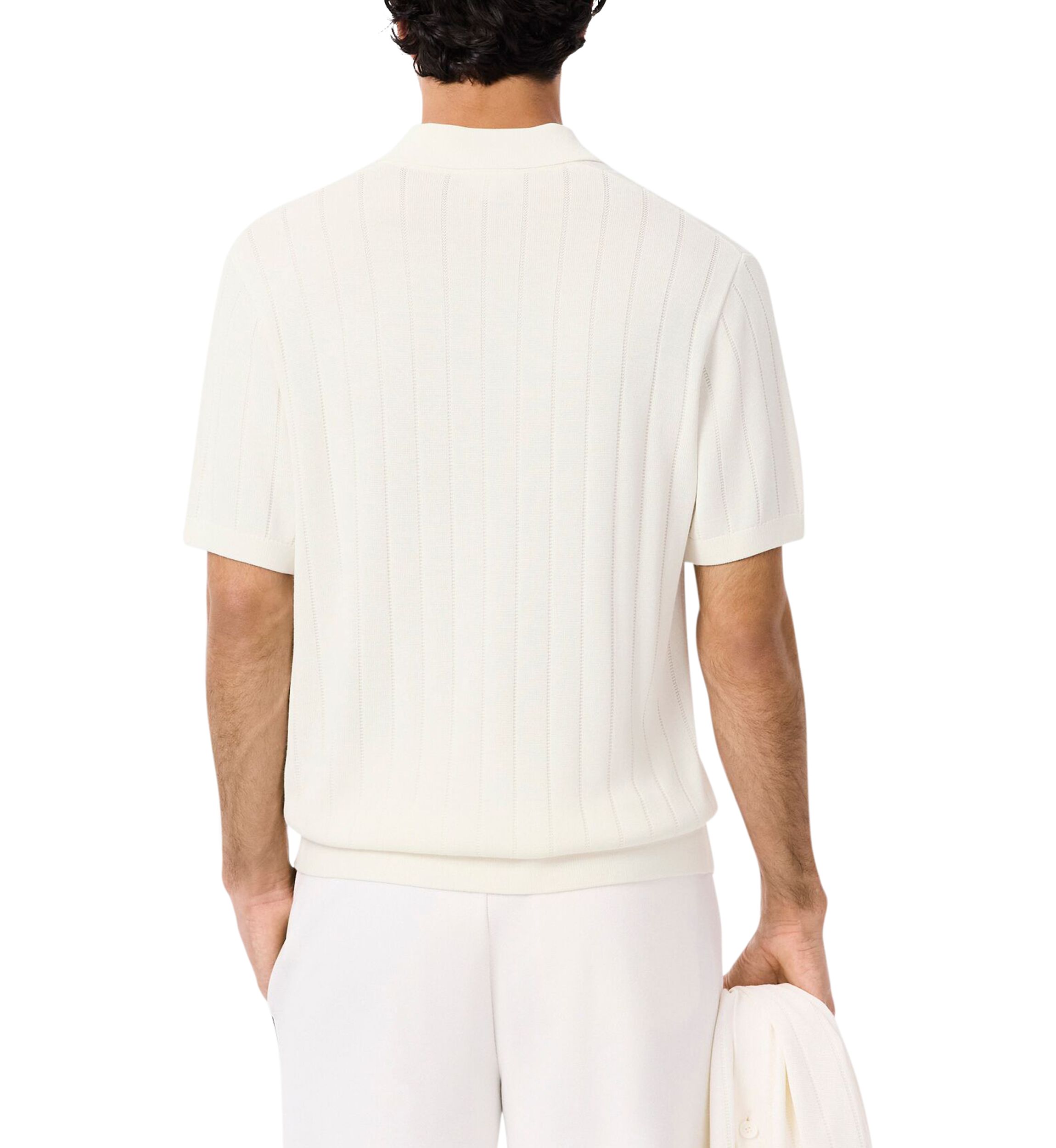 Mens Ribbed Knit Polo Collar Sweater