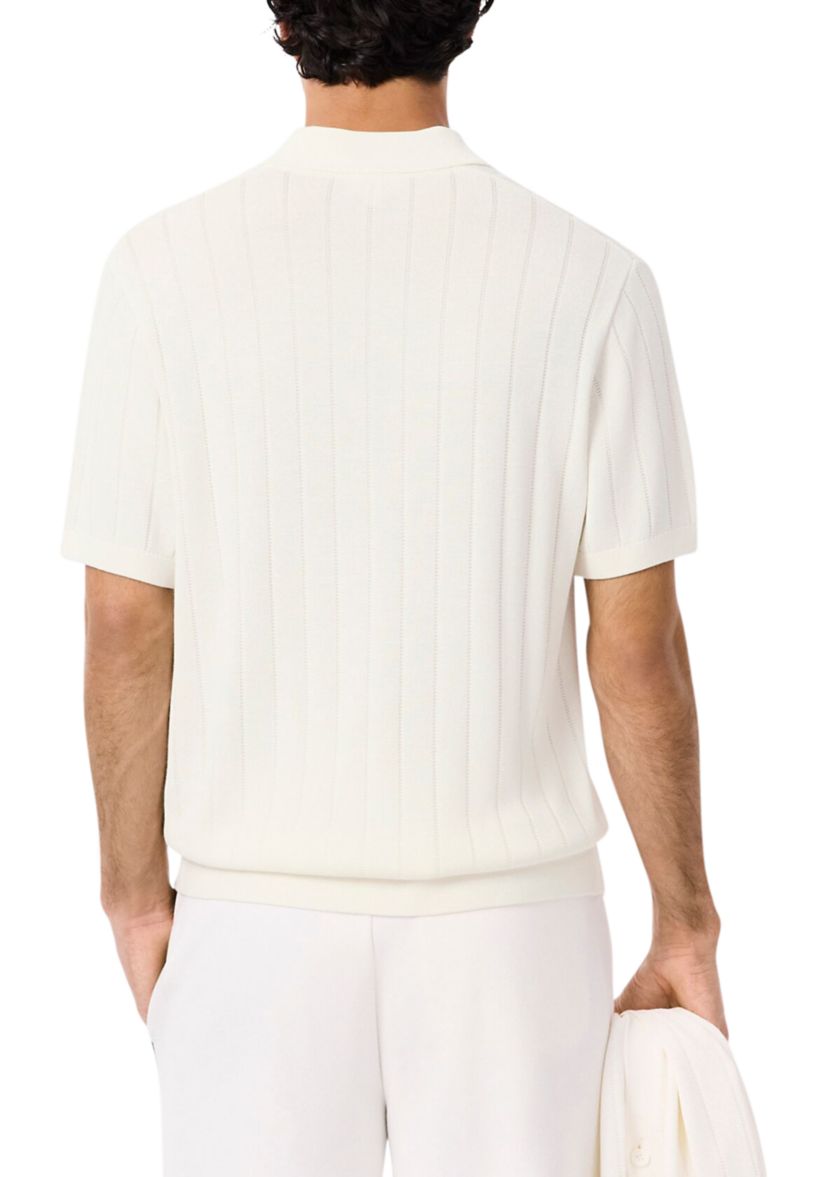 Mens Ribbed Knit Polo Collar Sweater