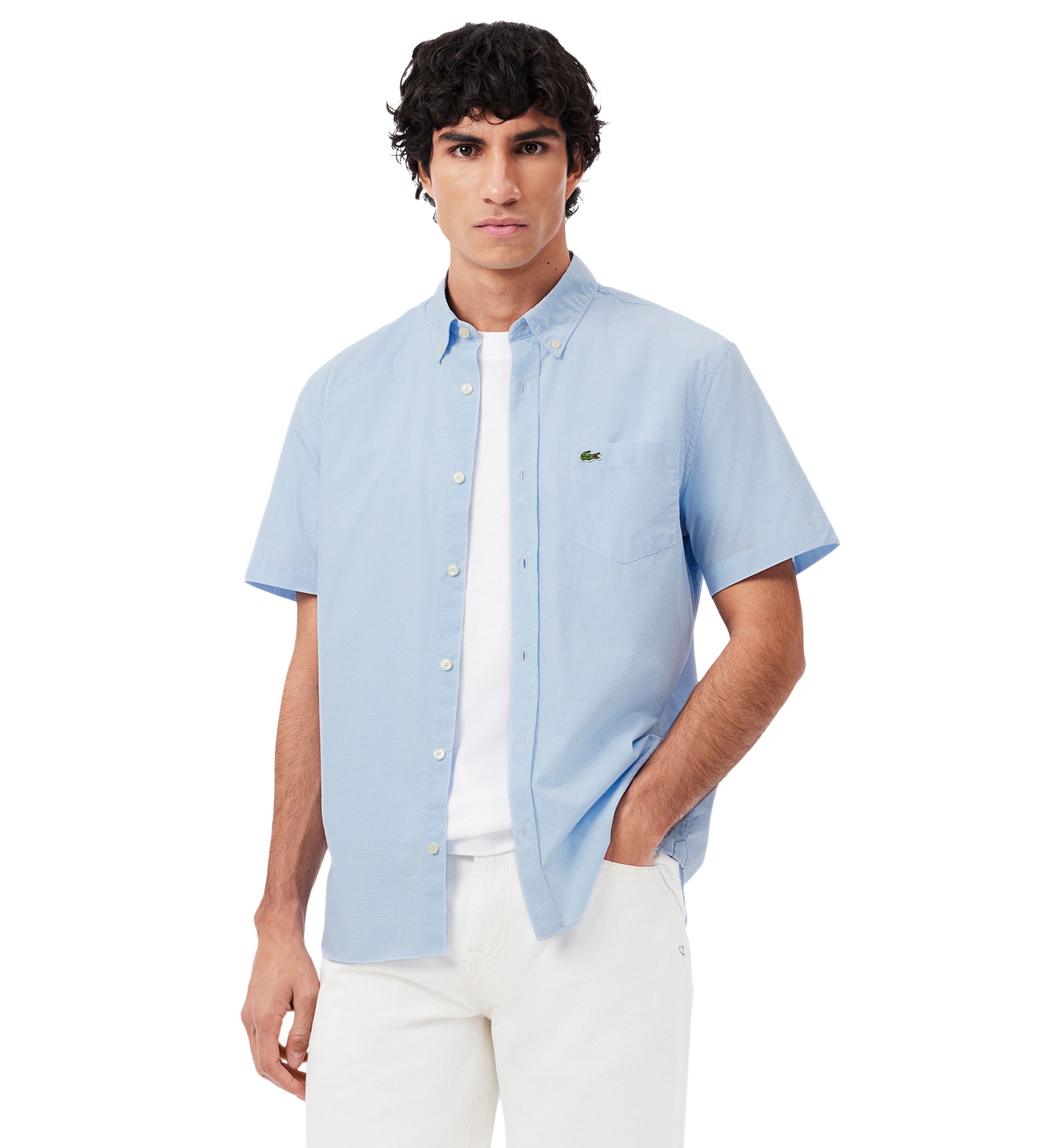 Mens Short Sleeved Regular Fit Gingham Shirt