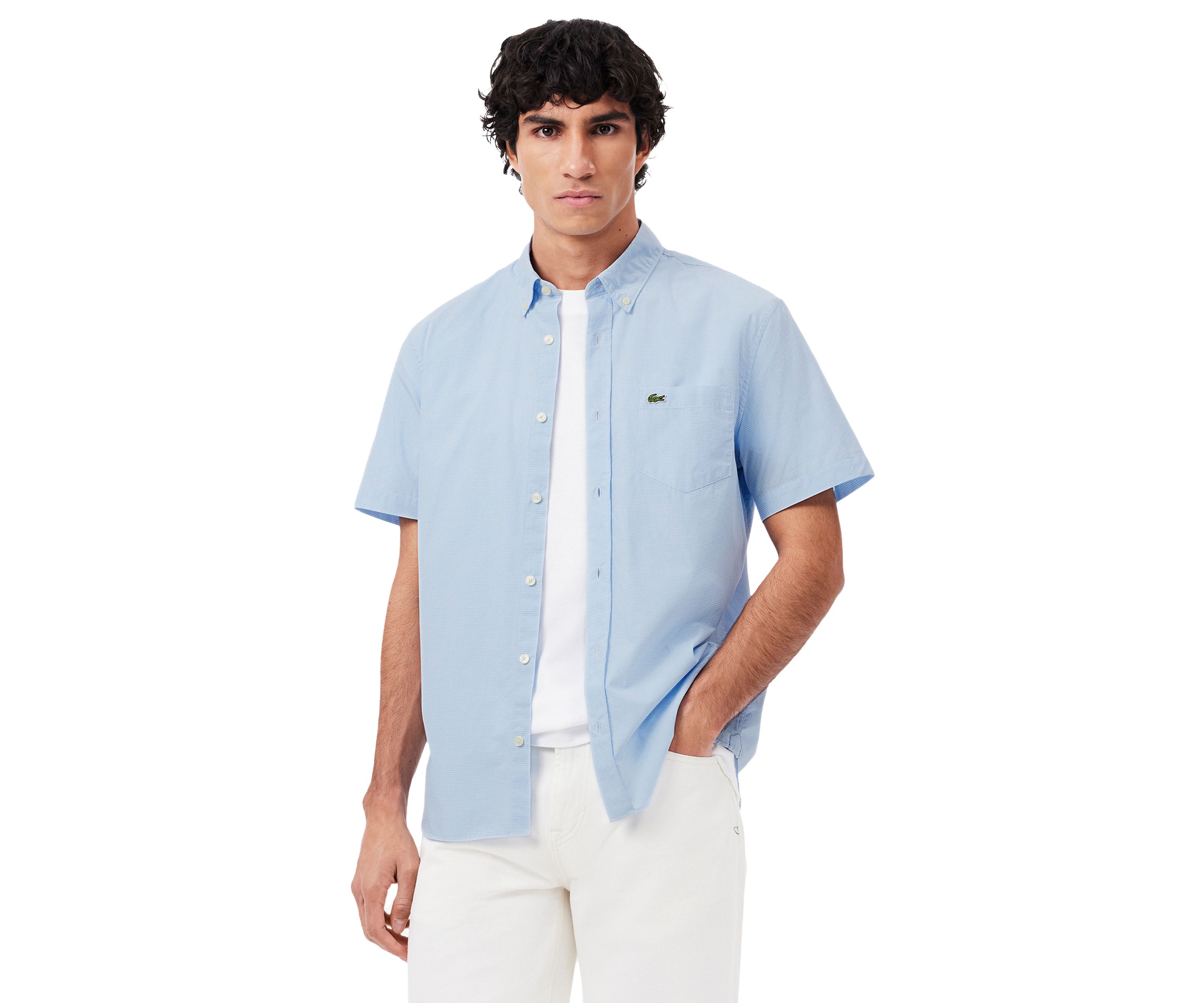 Mens Short Sleeved Regular Fit Gingham Shirt