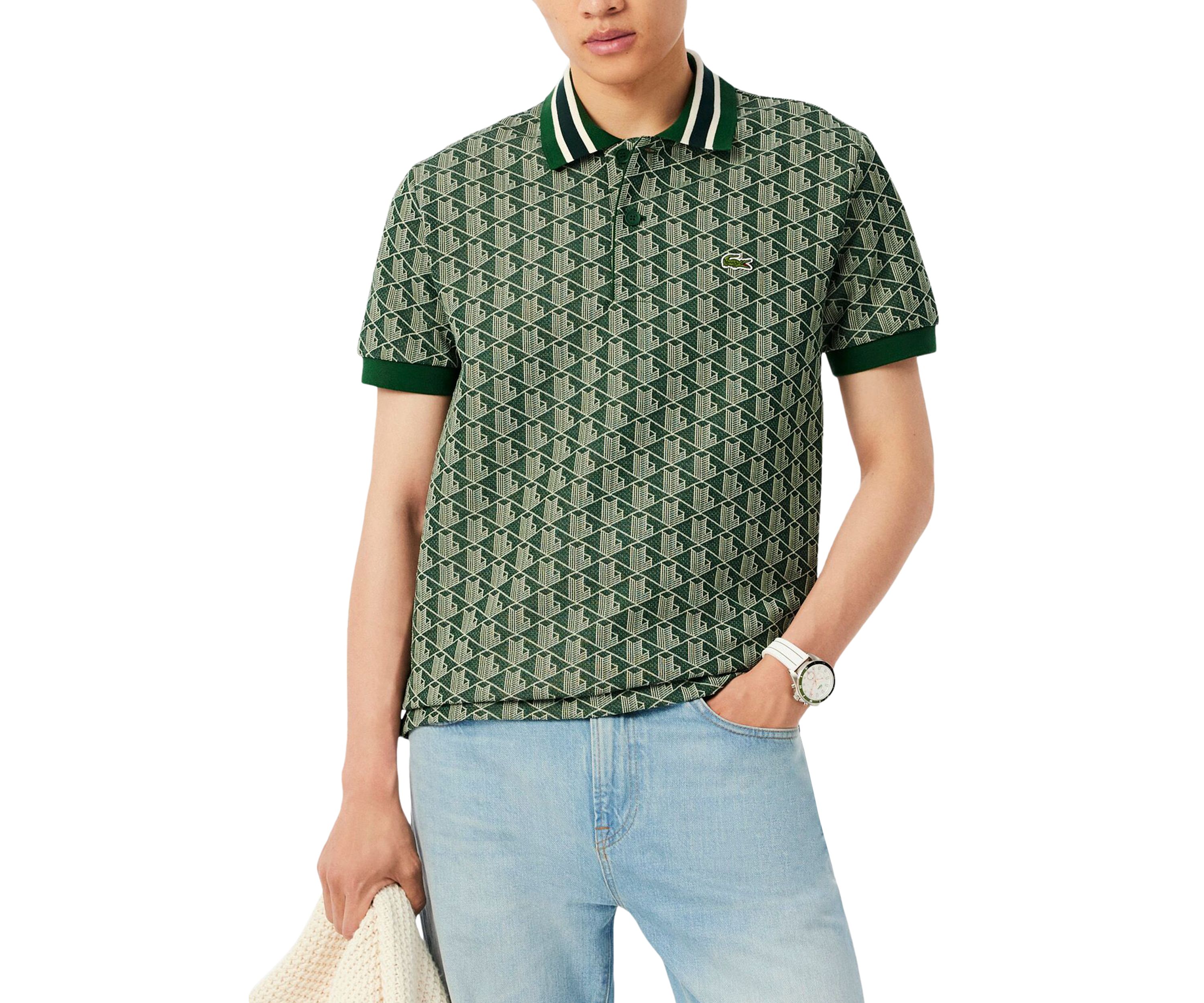 Mens Classic Fit Monogram Polo