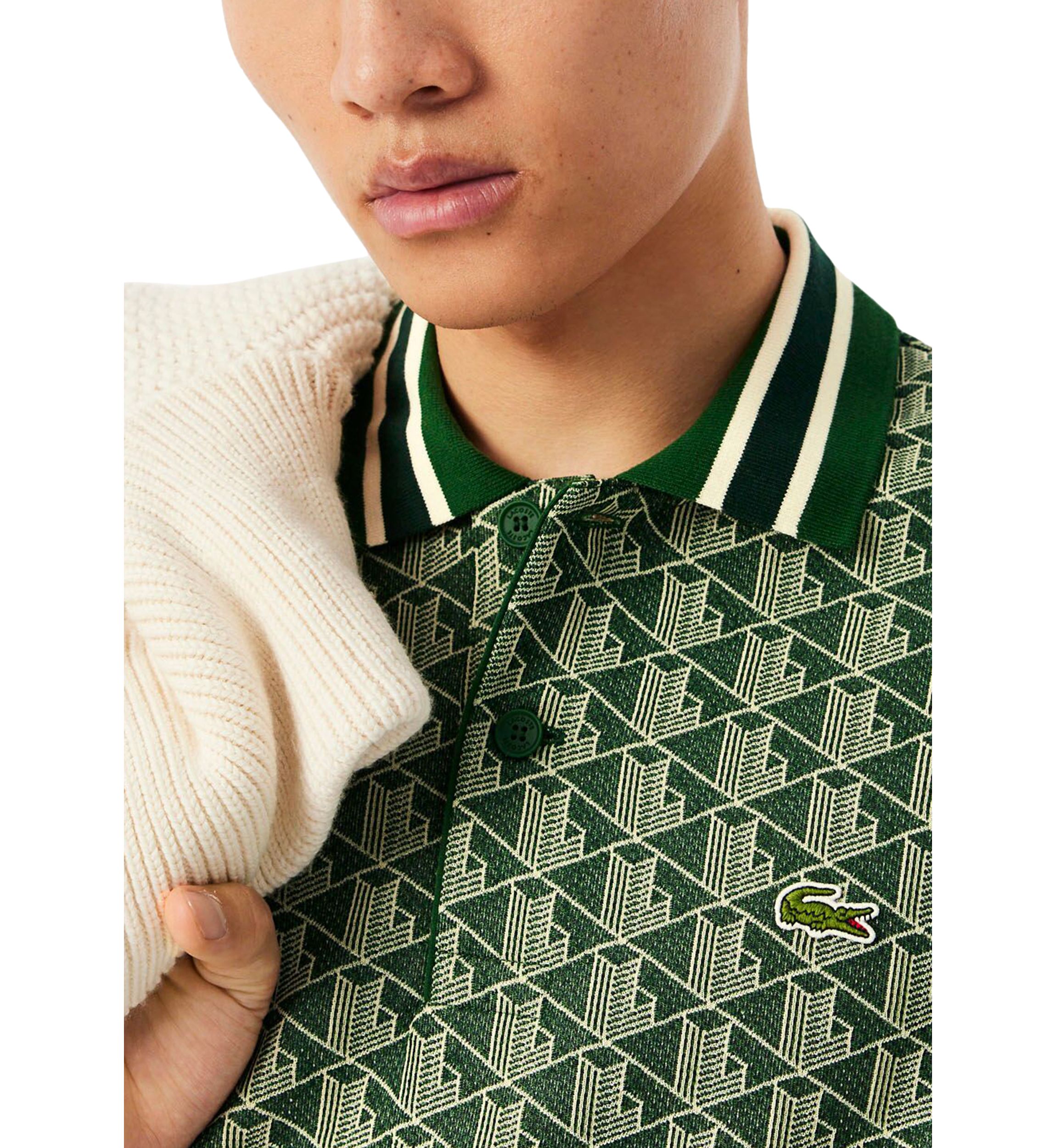 Mens Classic Fit Monogram Polo