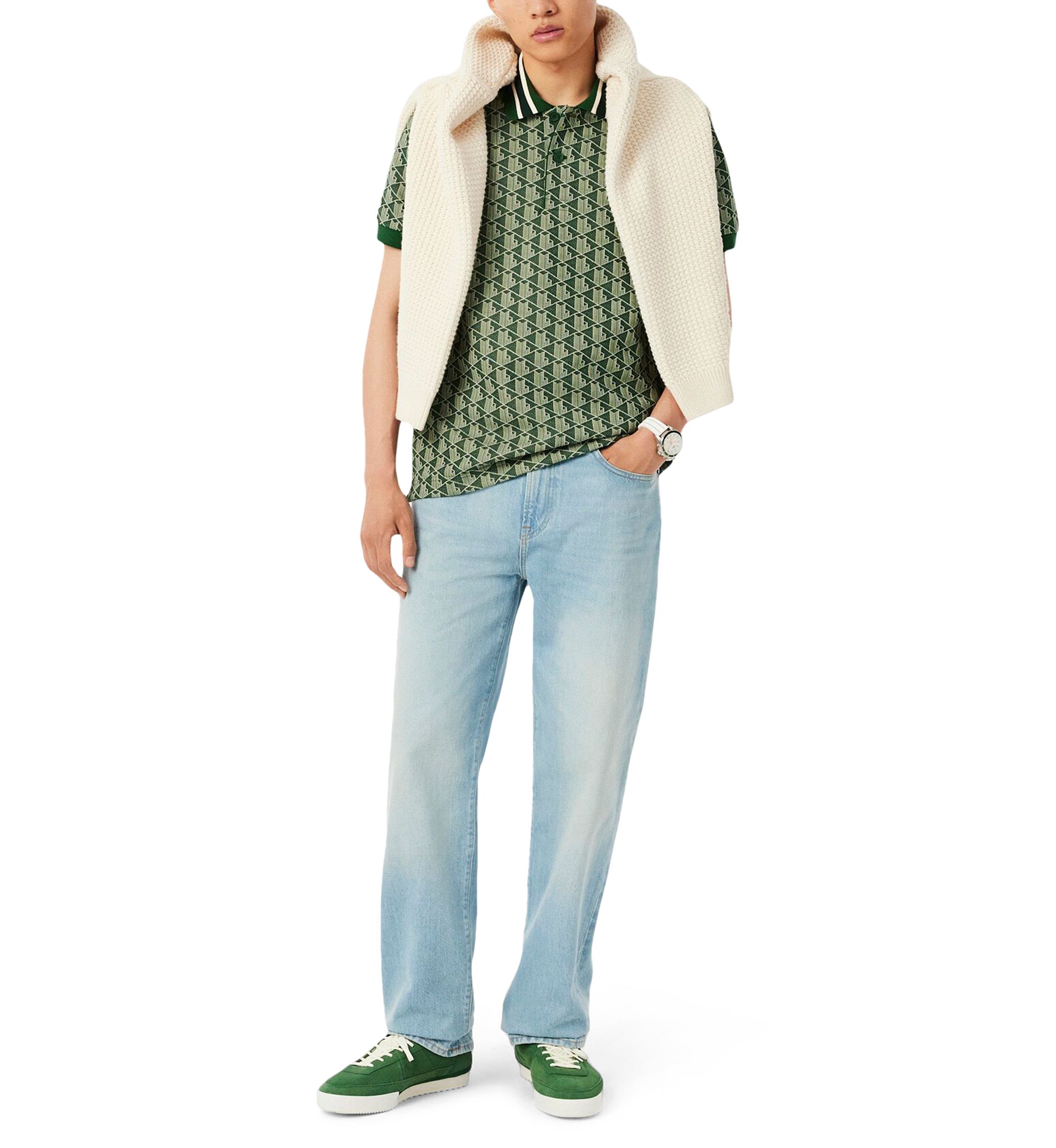 Mens Classic Fit Monogram Polo