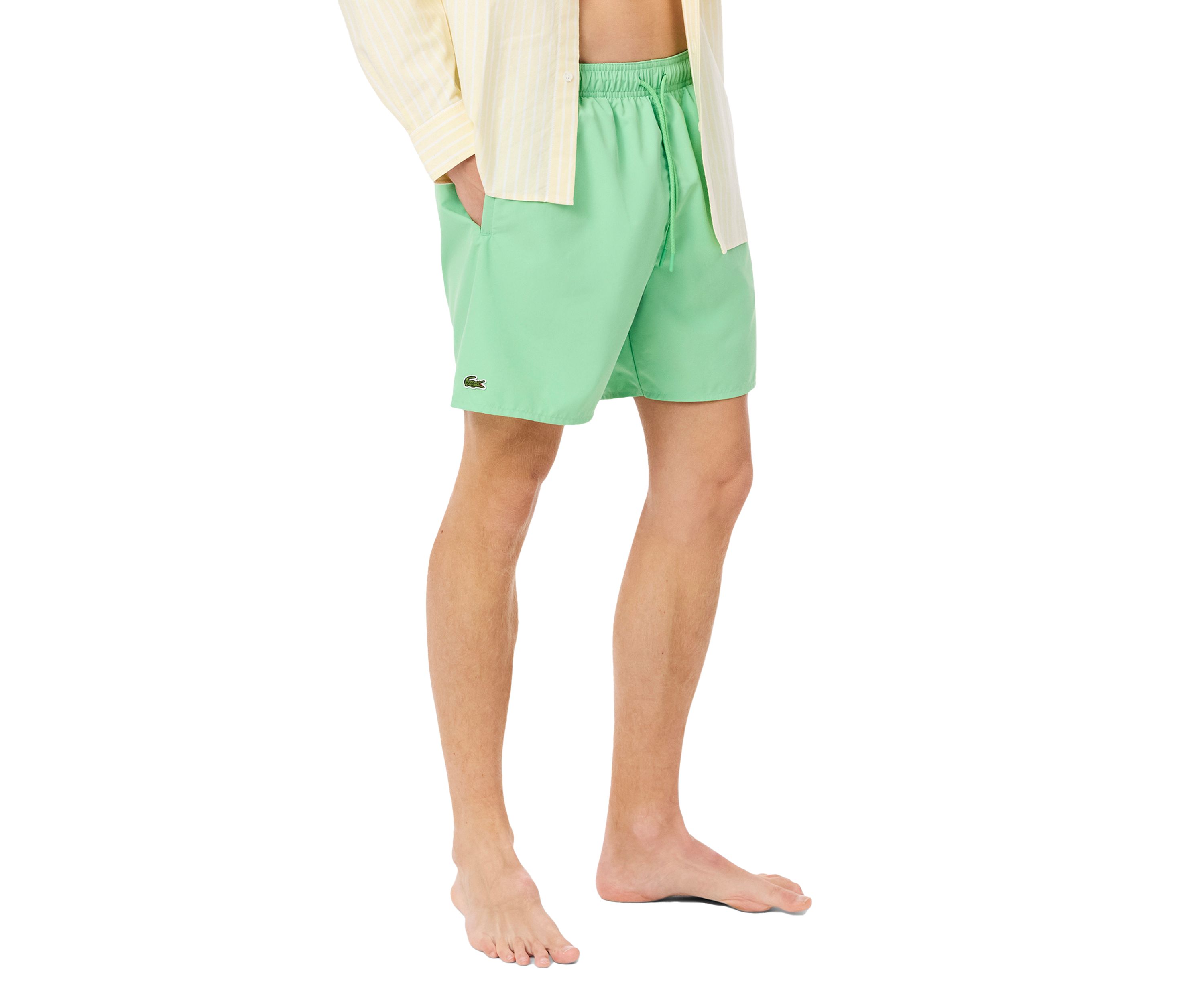 Mid Length Monochrome Swim Trunks