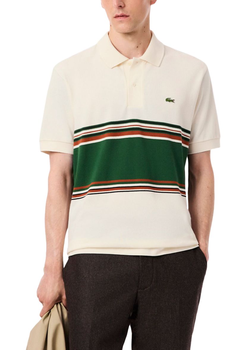 Mens Made In France Classic Fit Striped Polo