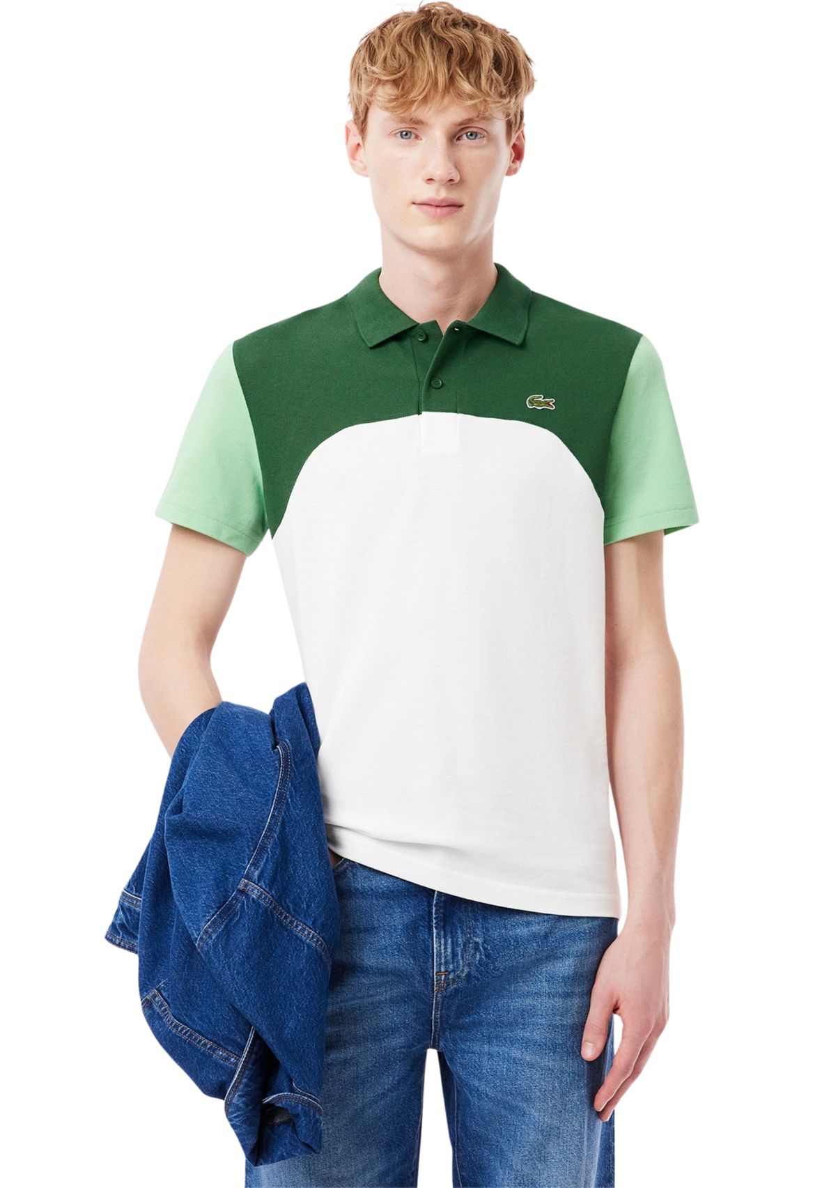 Mens Color Block Regular Fit Polo Shirt 