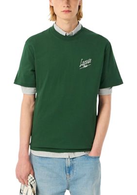 Lacoste Mens Printed Tee Green XL