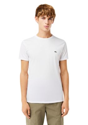 Lacoste Men's Crew Neck Pima Cotton Jersey T-Shirt, White, XXL