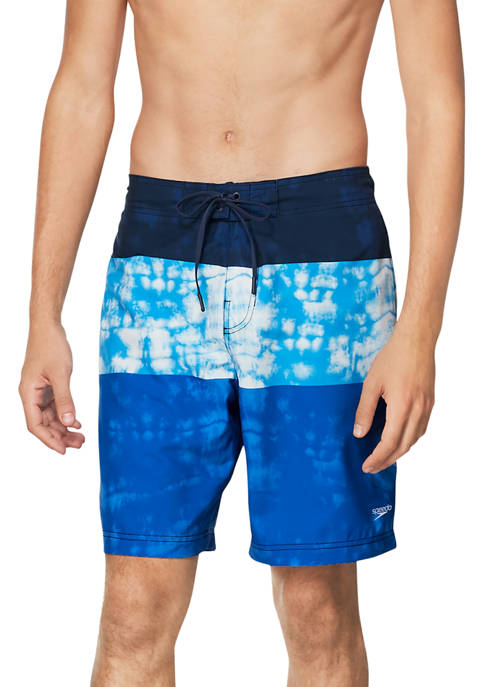 Stacked Tie Dye Printed Board Shorts 