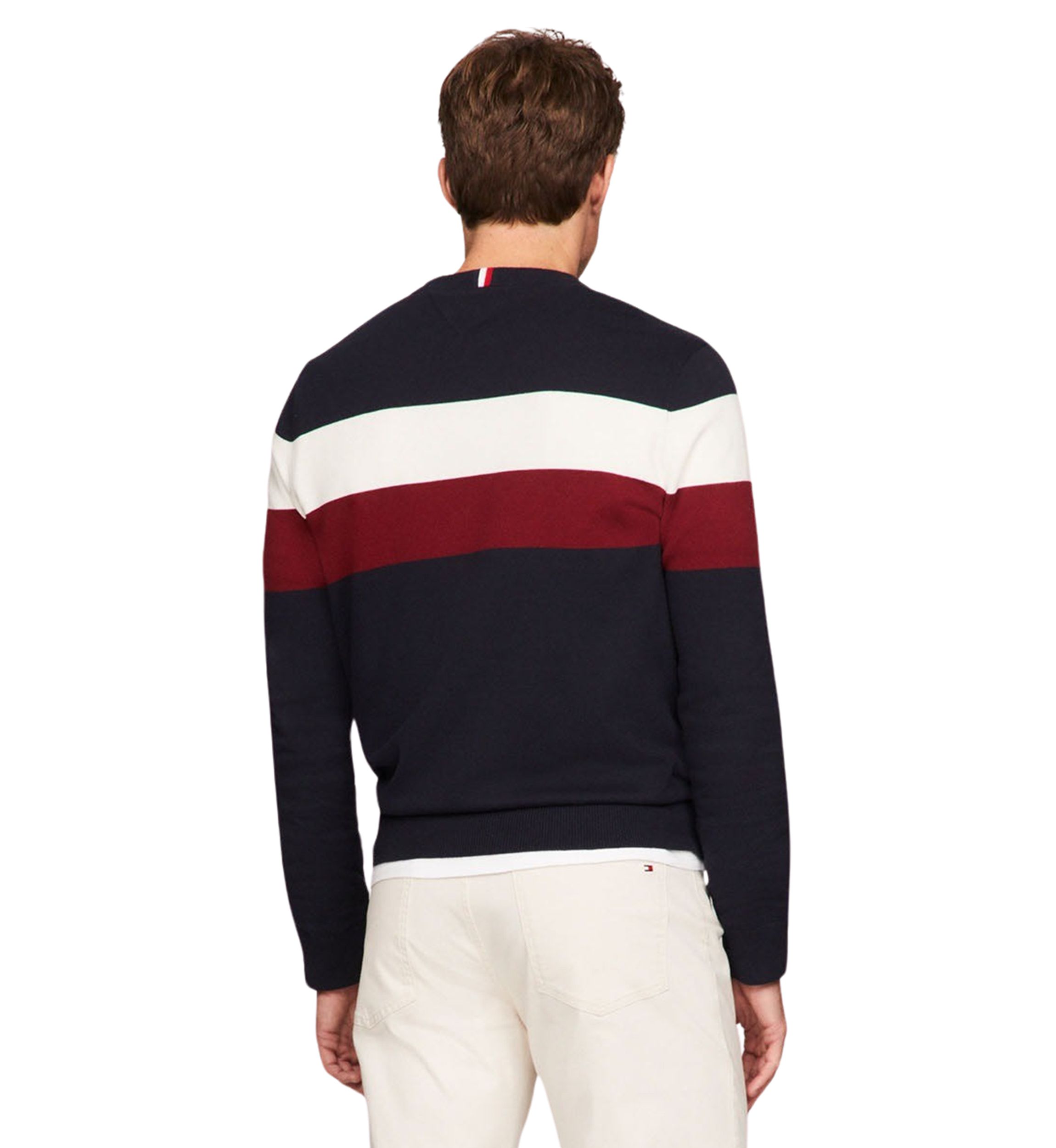 Mens Striped Crew Neck Sweater 