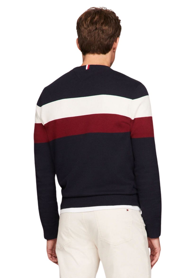 Mens Striped Crew Neck Sweater 