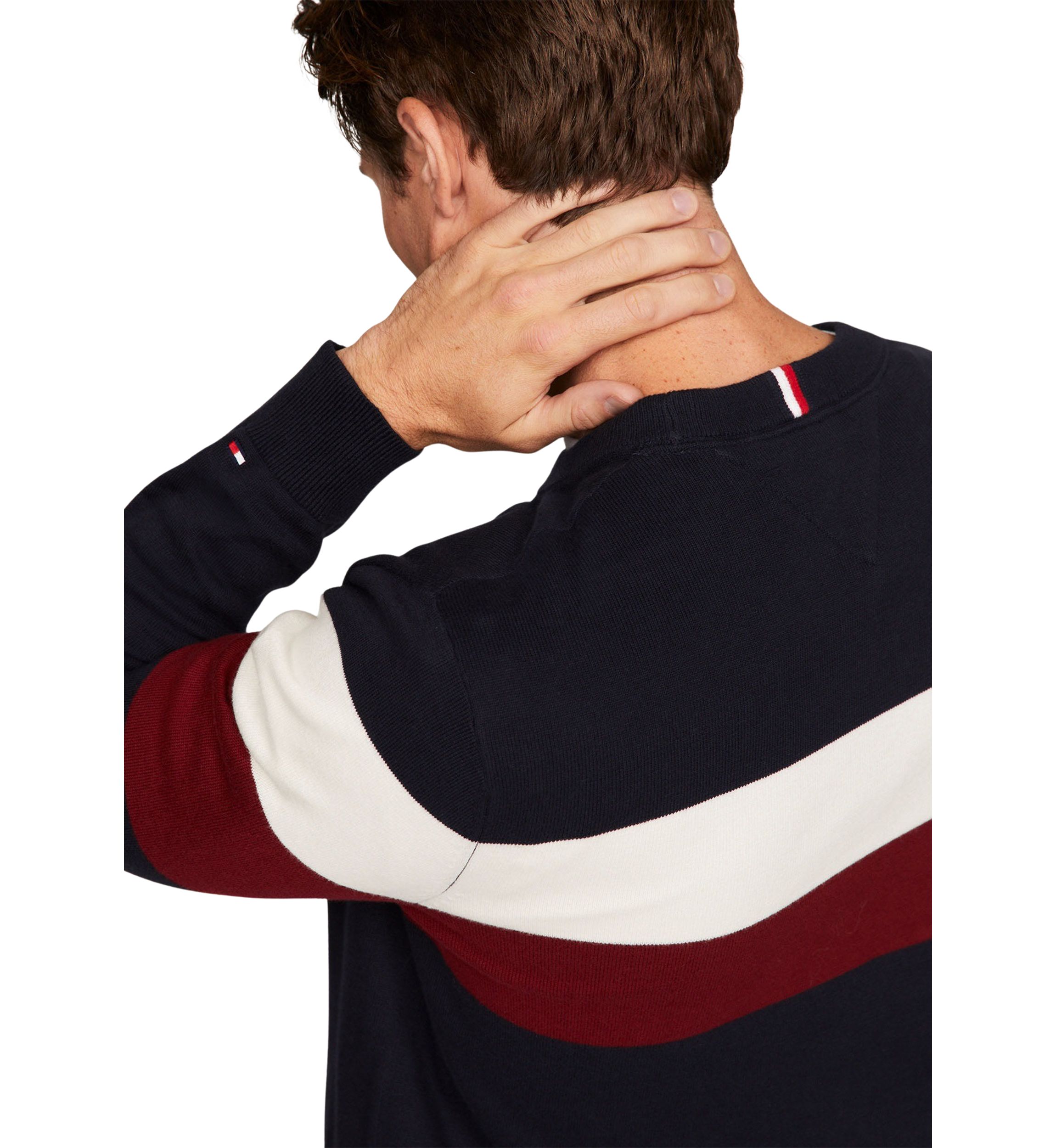 Mens Striped Crew Neck Sweater 