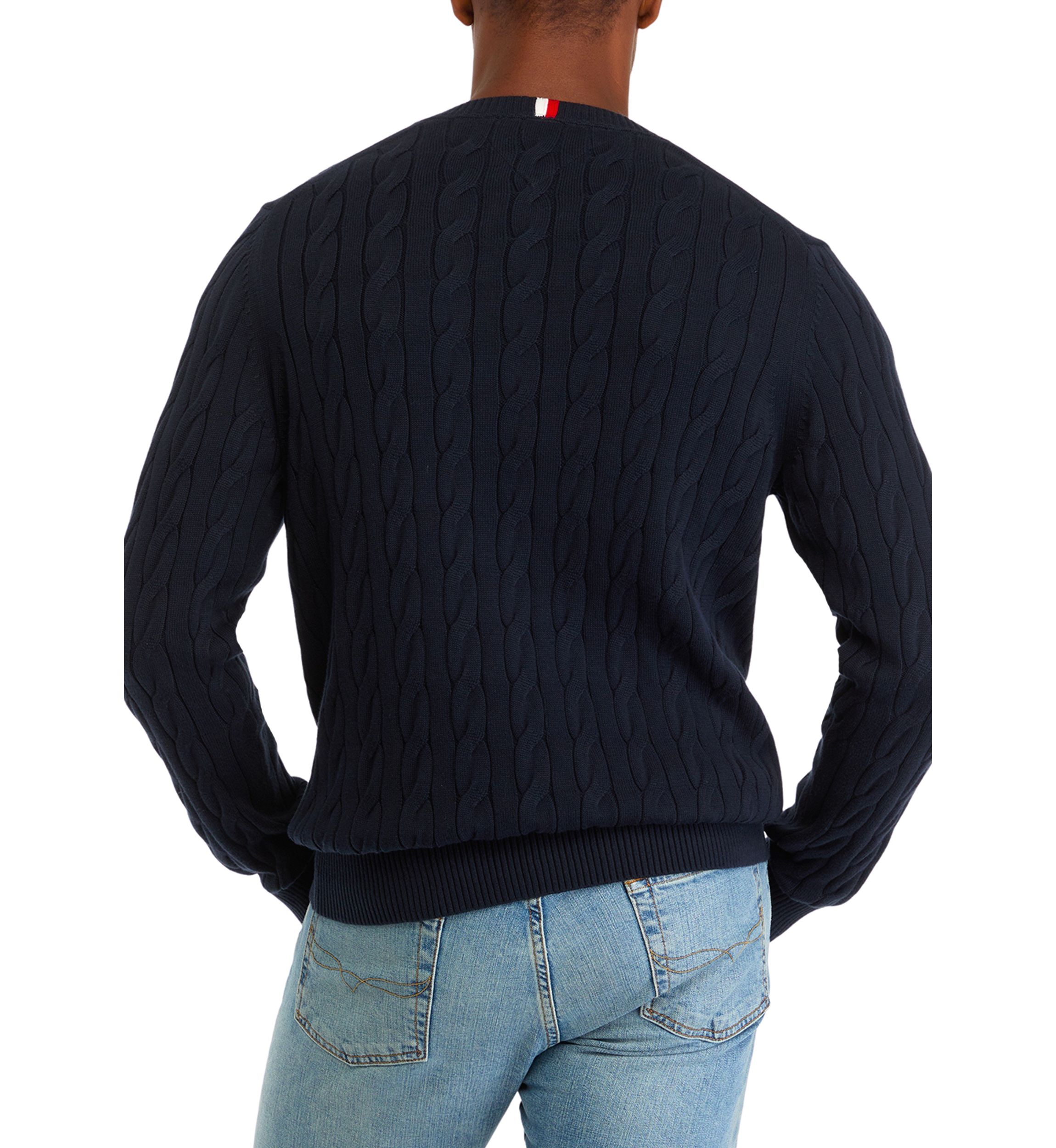 Classic Cotton Cable Crew Neck Sweater 