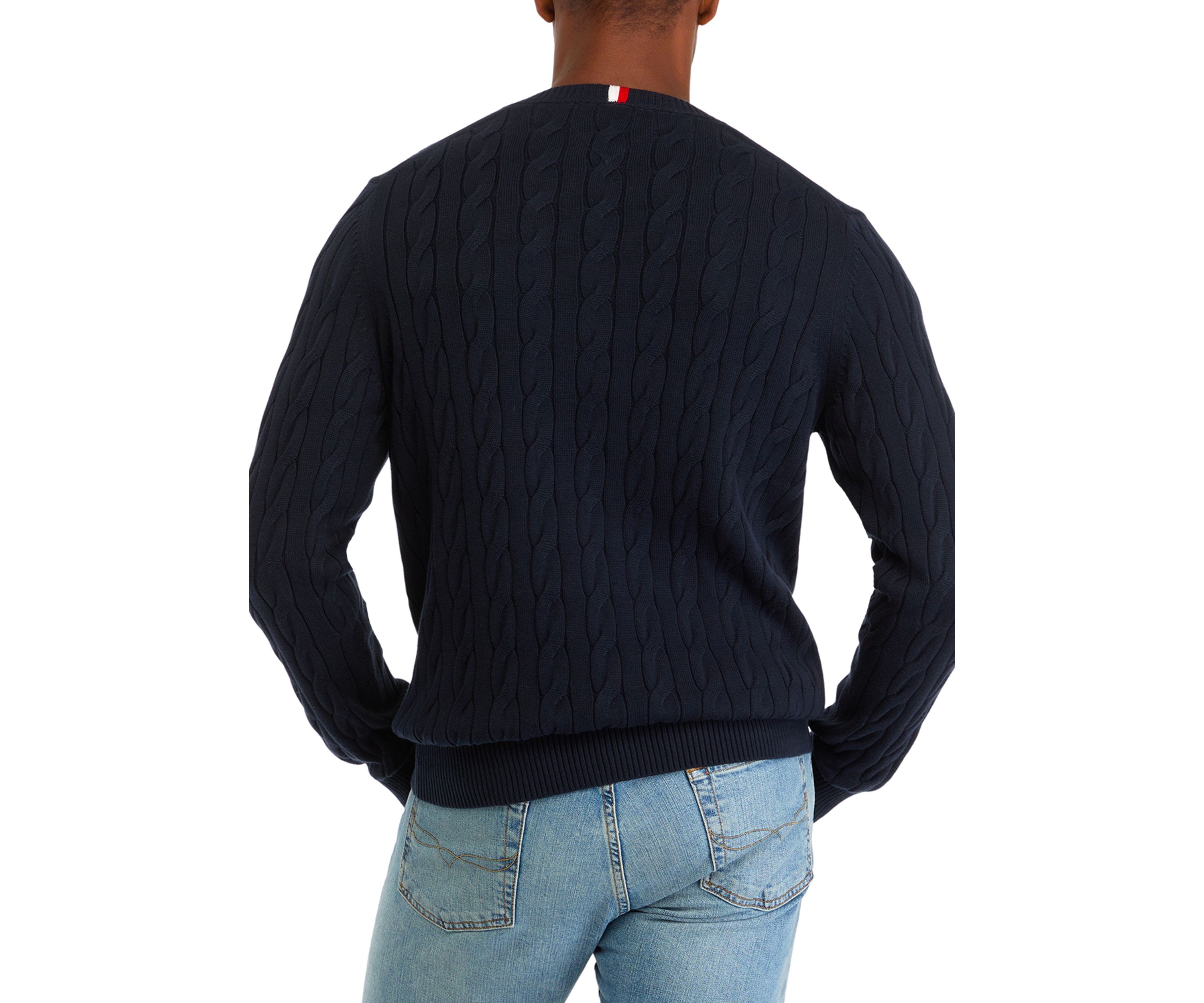 Classic Cotton Cable Crew Neck Sweater 