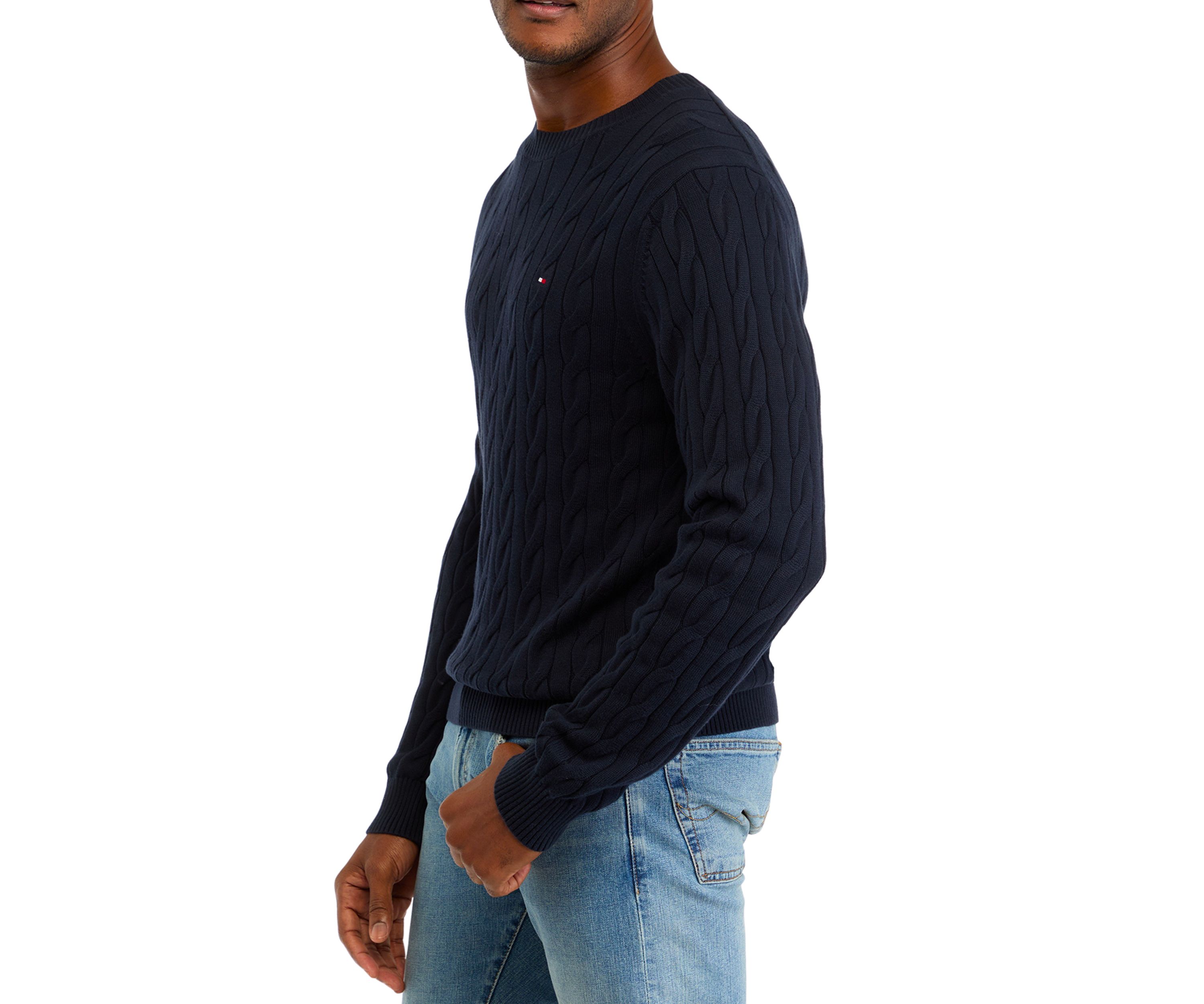 Classic Cotton Cable Crew Neck Sweater 