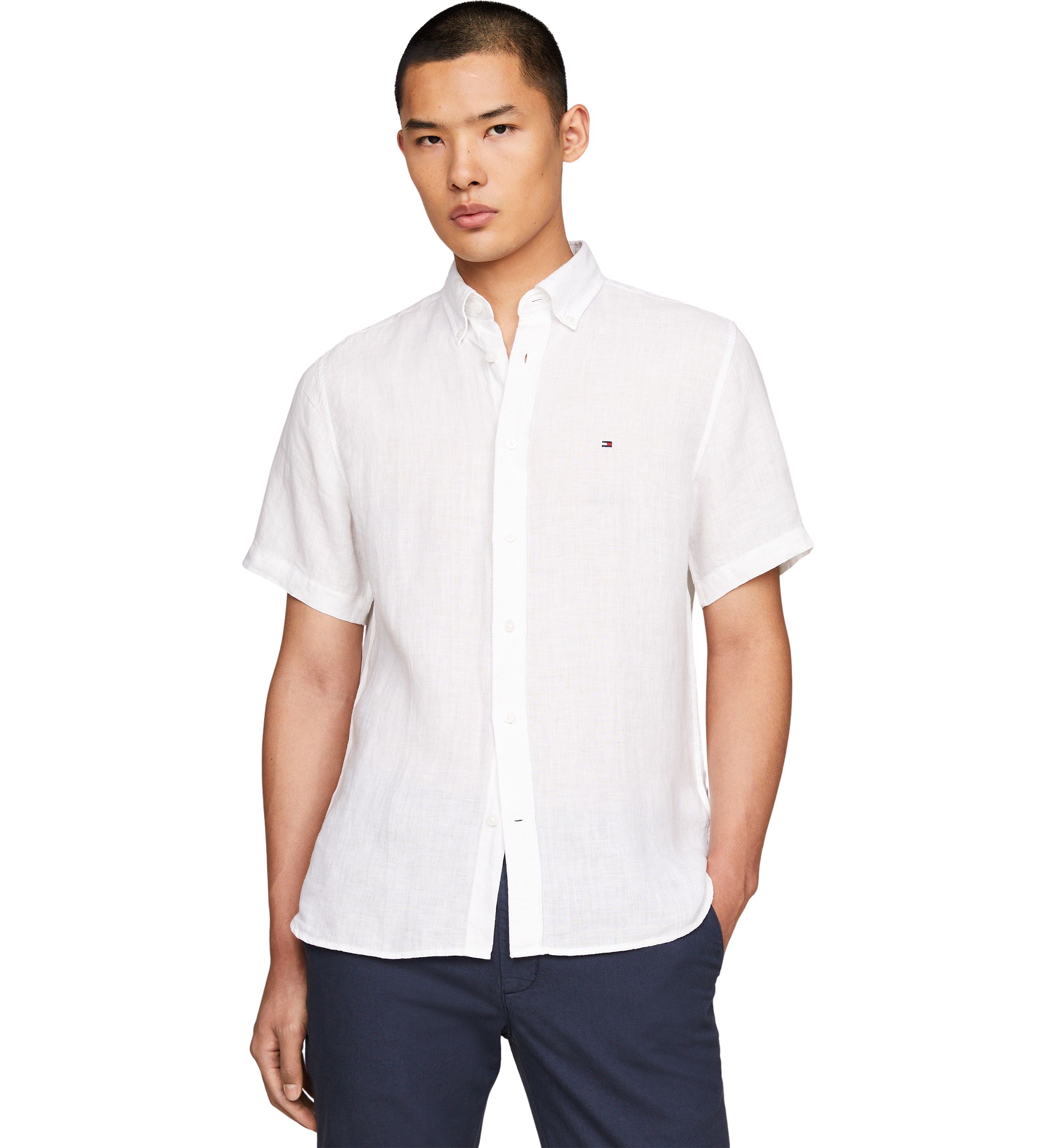 Regular Fit Pigment Dyed Linen Shirt