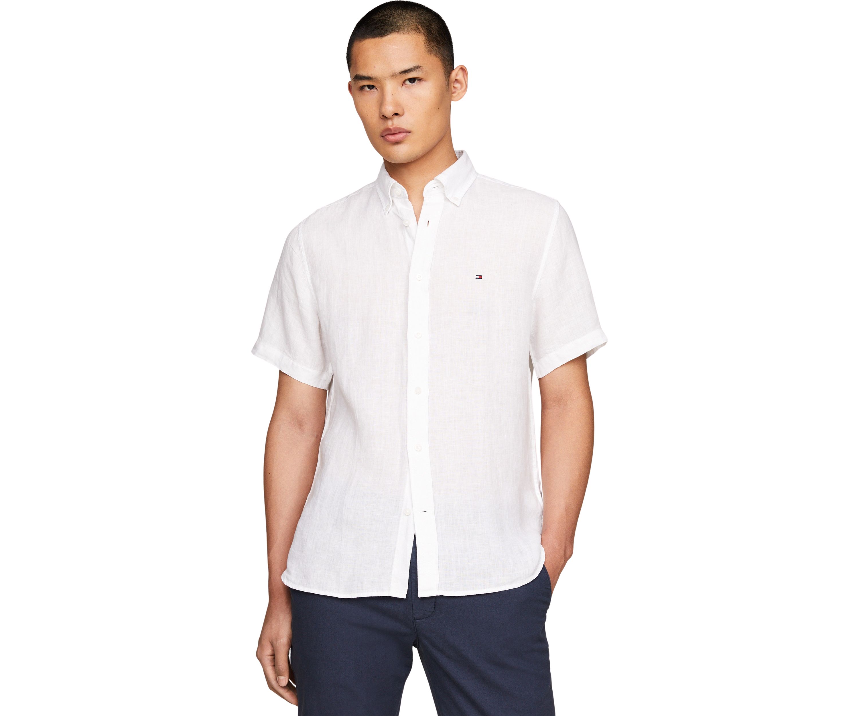 Regular Fit Pigment Dyed Linen Shirt