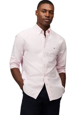 Tommy Hilfiger Men's Oxford Stripe Shirt, Pink, XL