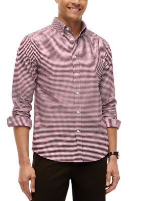 Tommy Hilfiger Men's Heritage Oxford Gingham RF Shirt, White, 2XL