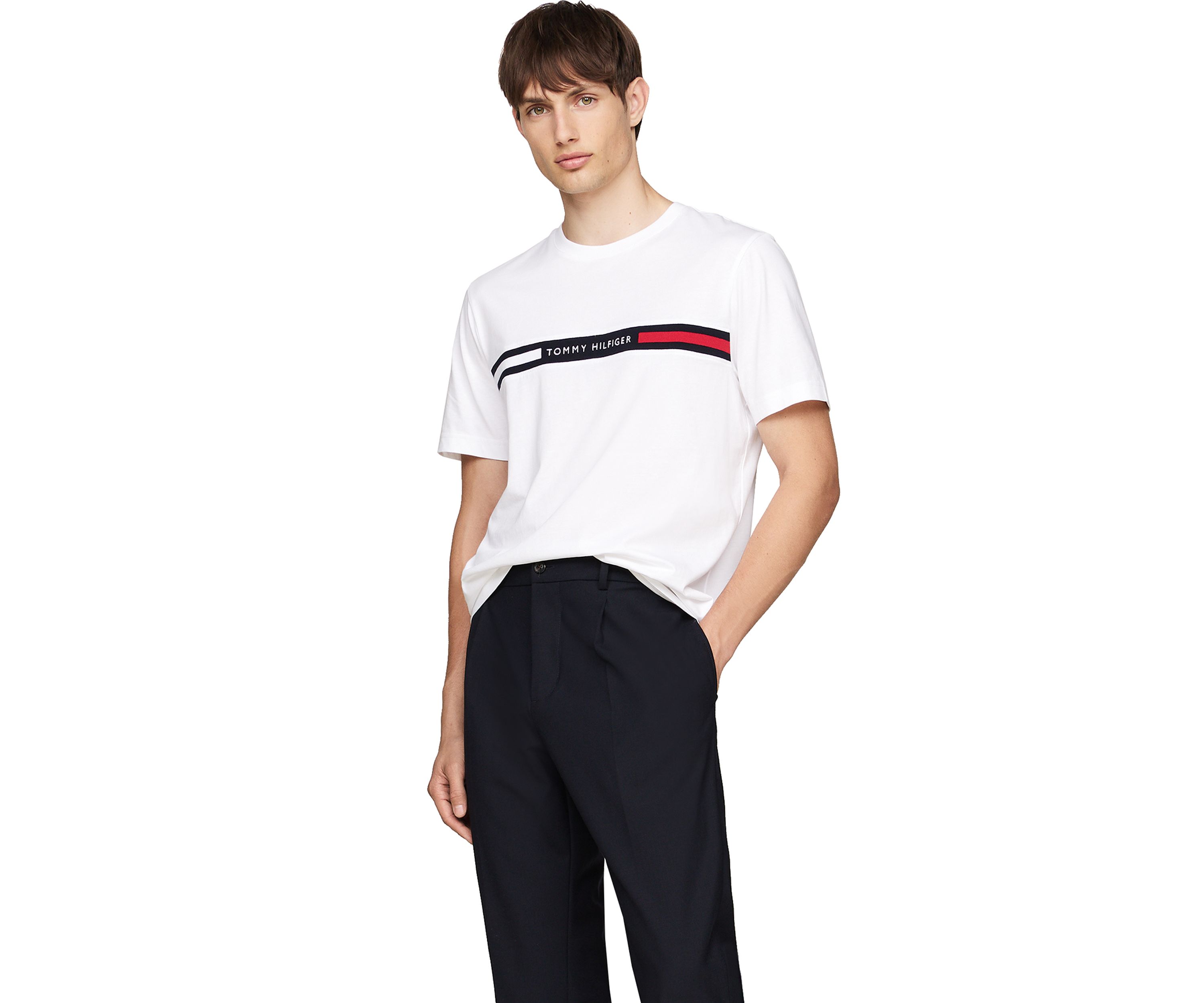 Ribbed Inset Logo T-Shirt