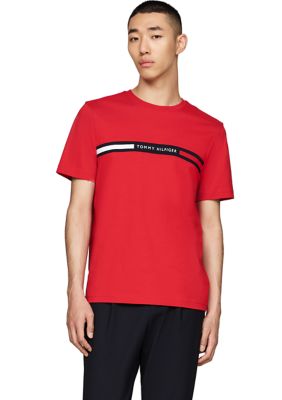 Tommy Hilfiger Men's Ribbed Inset Logo T-Shirt