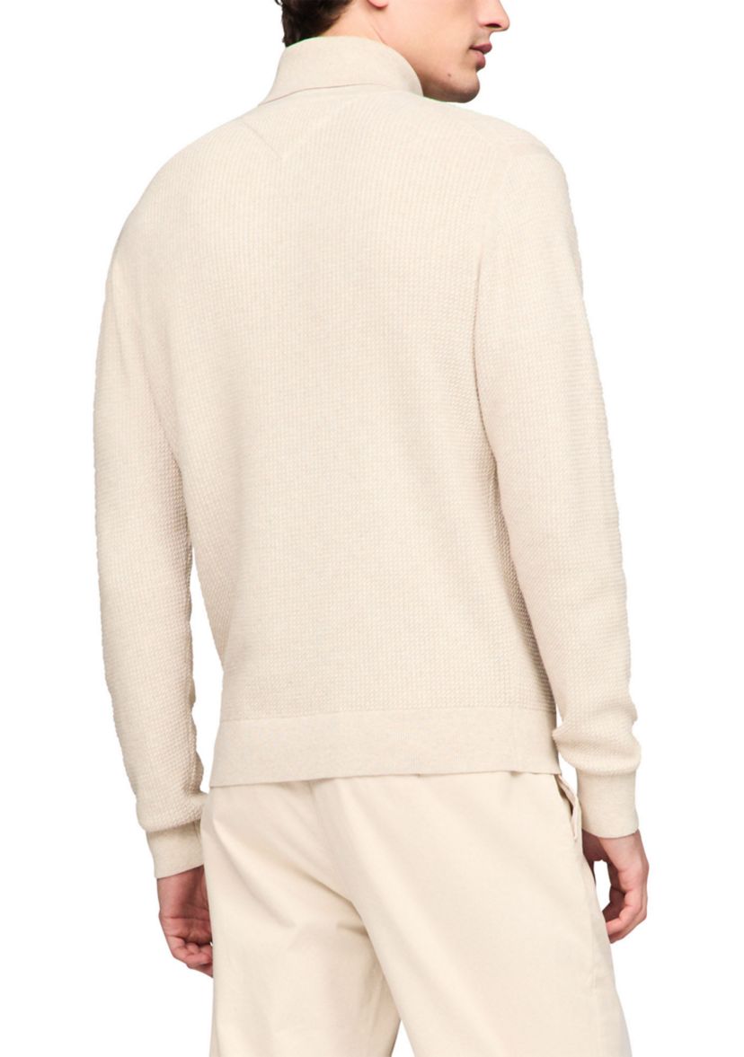 Turtleneck Structure Woven Sweater