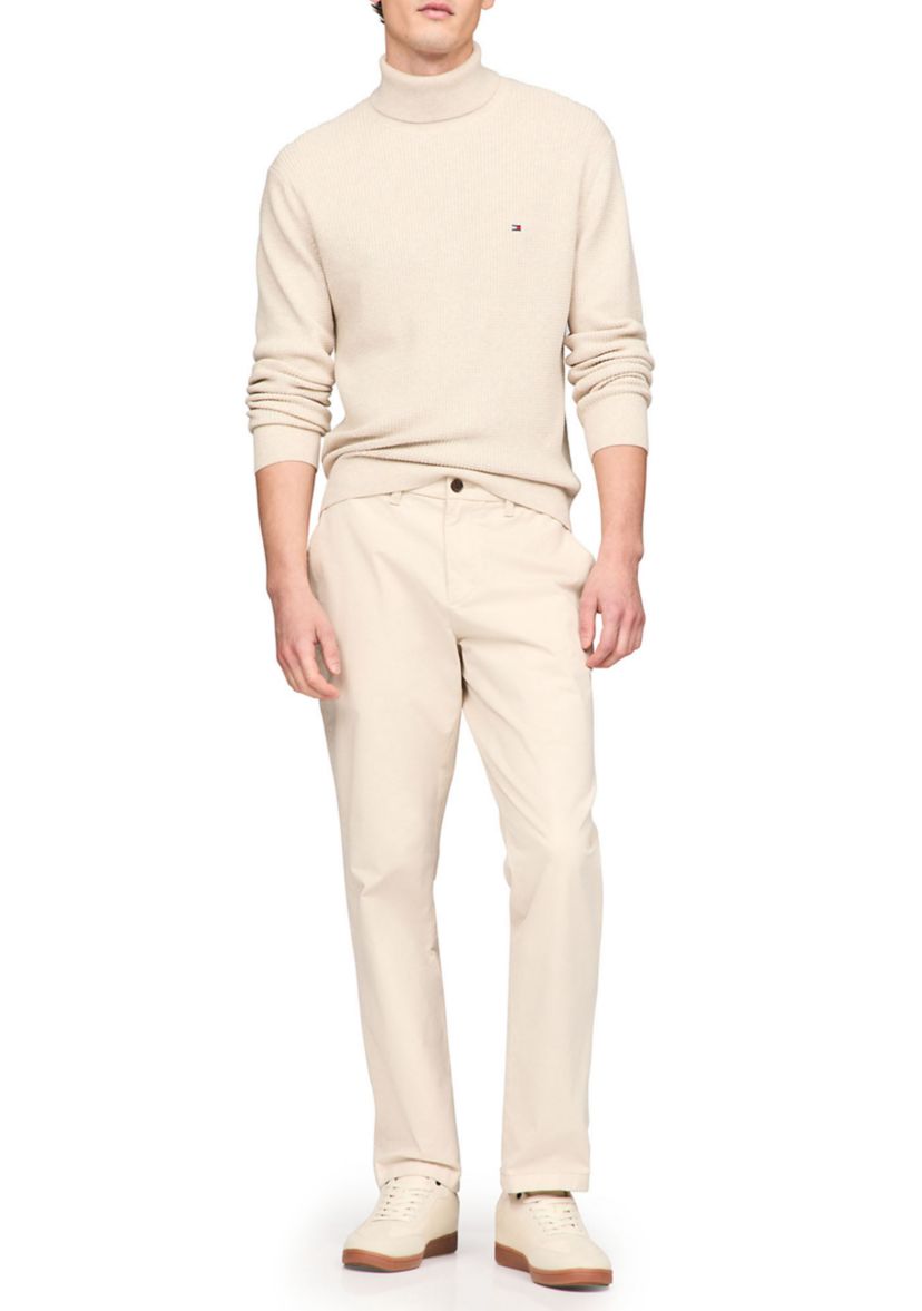 Turtleneck Structure Woven Sweater