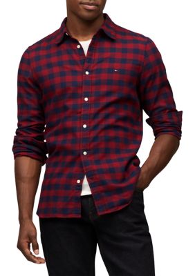 Tommy Hilfiger Men's Brushed Gingham Shirt, Large
