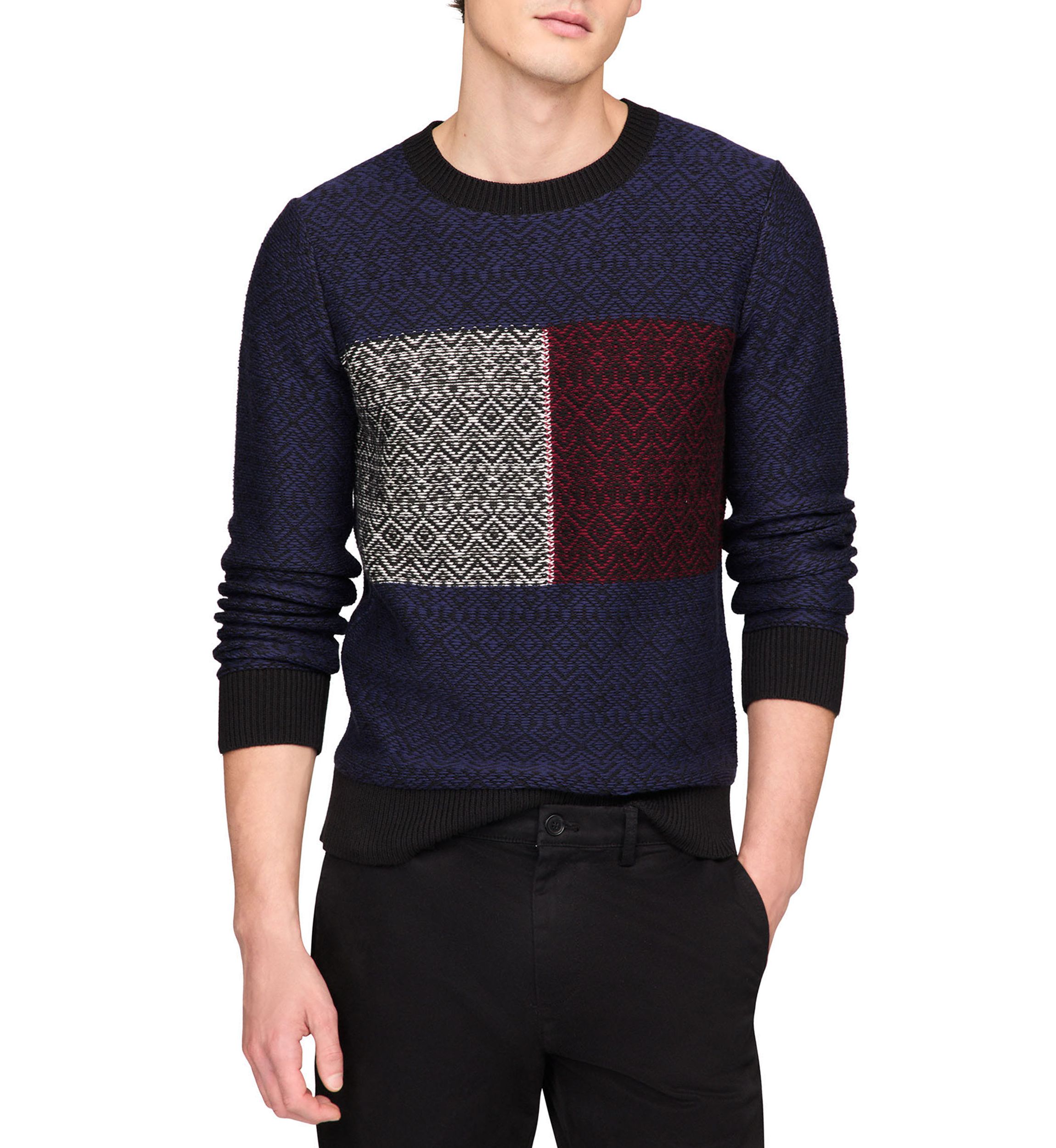 Fair Isle Flag Crew Neck Sweater