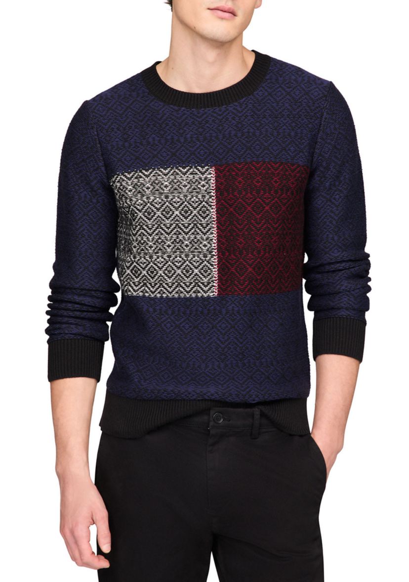 Fair Isle Flag Crew Neck Sweater