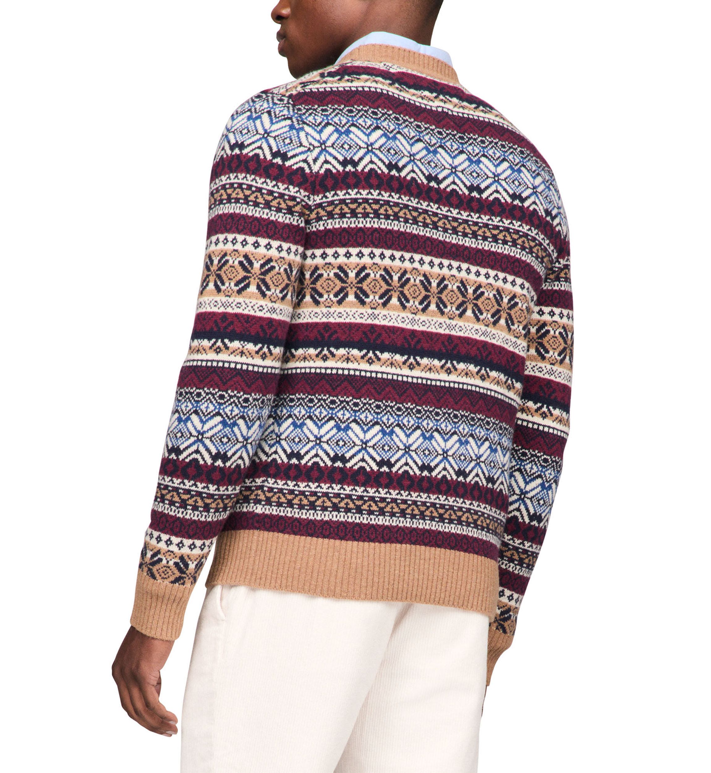 Wool Blend Fair Isle Printed Sweater