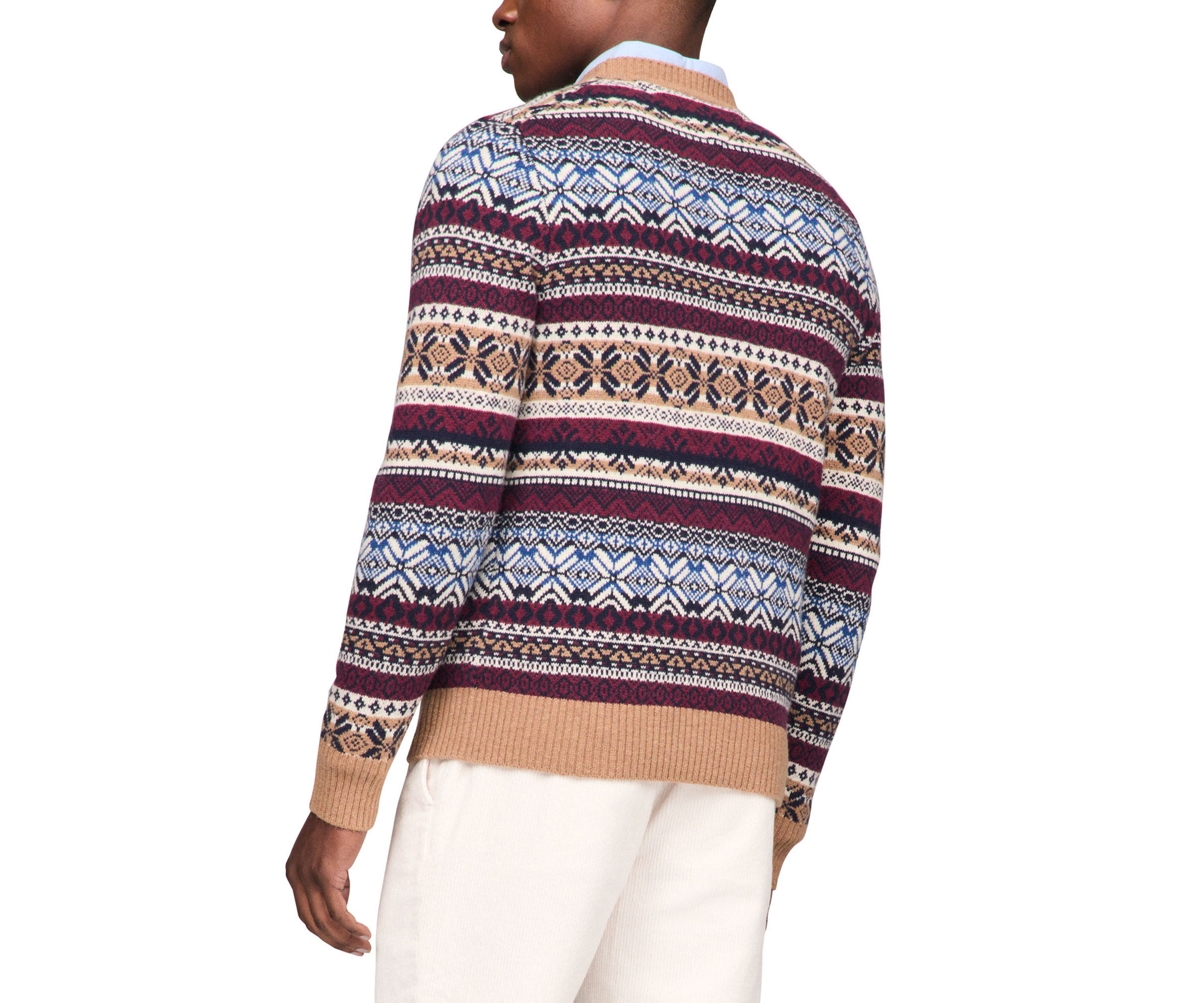 Wool Blend Fair Isle Printed Sweater