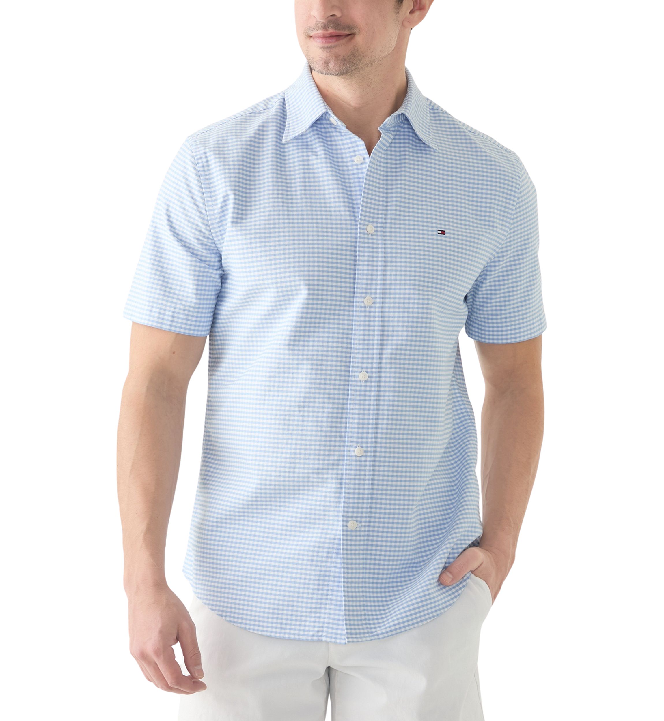 Mens Heritage Oxford Gingham Short Sleeve Shirt