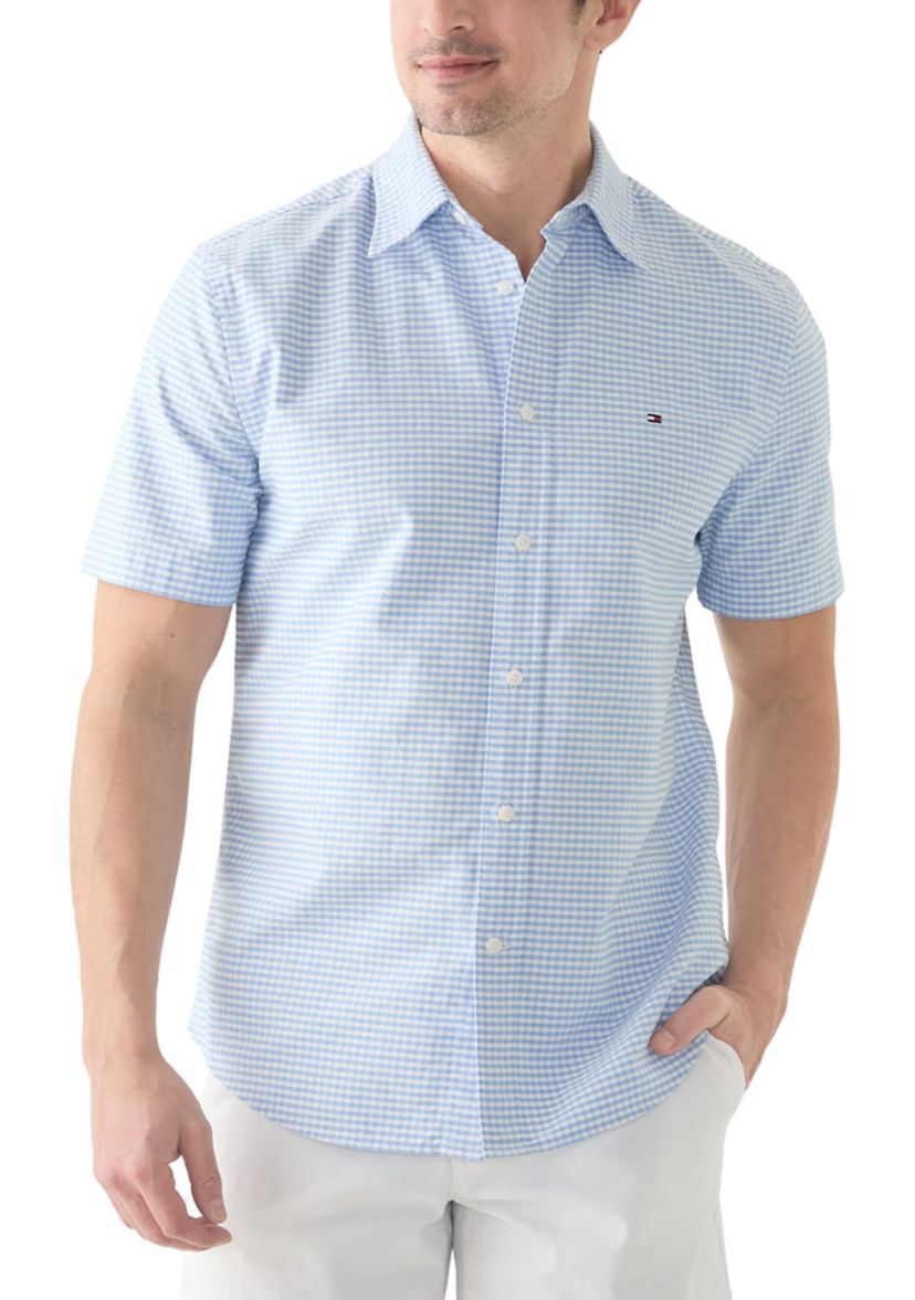 Mens Heritage Oxford Gingham Short Sleeve Shirt