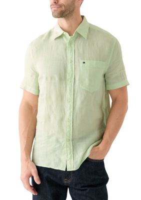 Tommy Hilfiger Pigment Dyed Linen Shirt, Green, 2XL