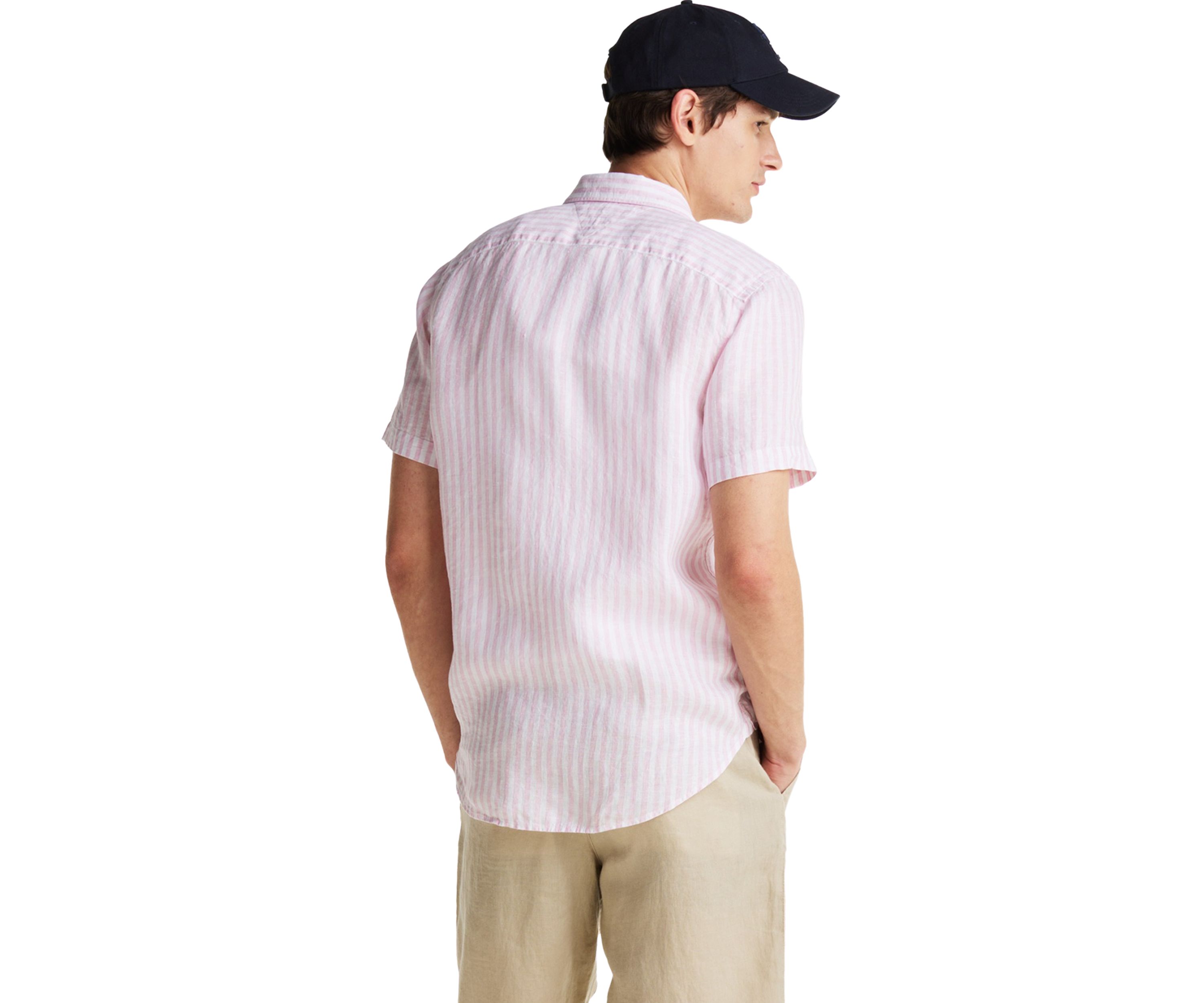 Pigment Dyed Striped Linen Shirt 