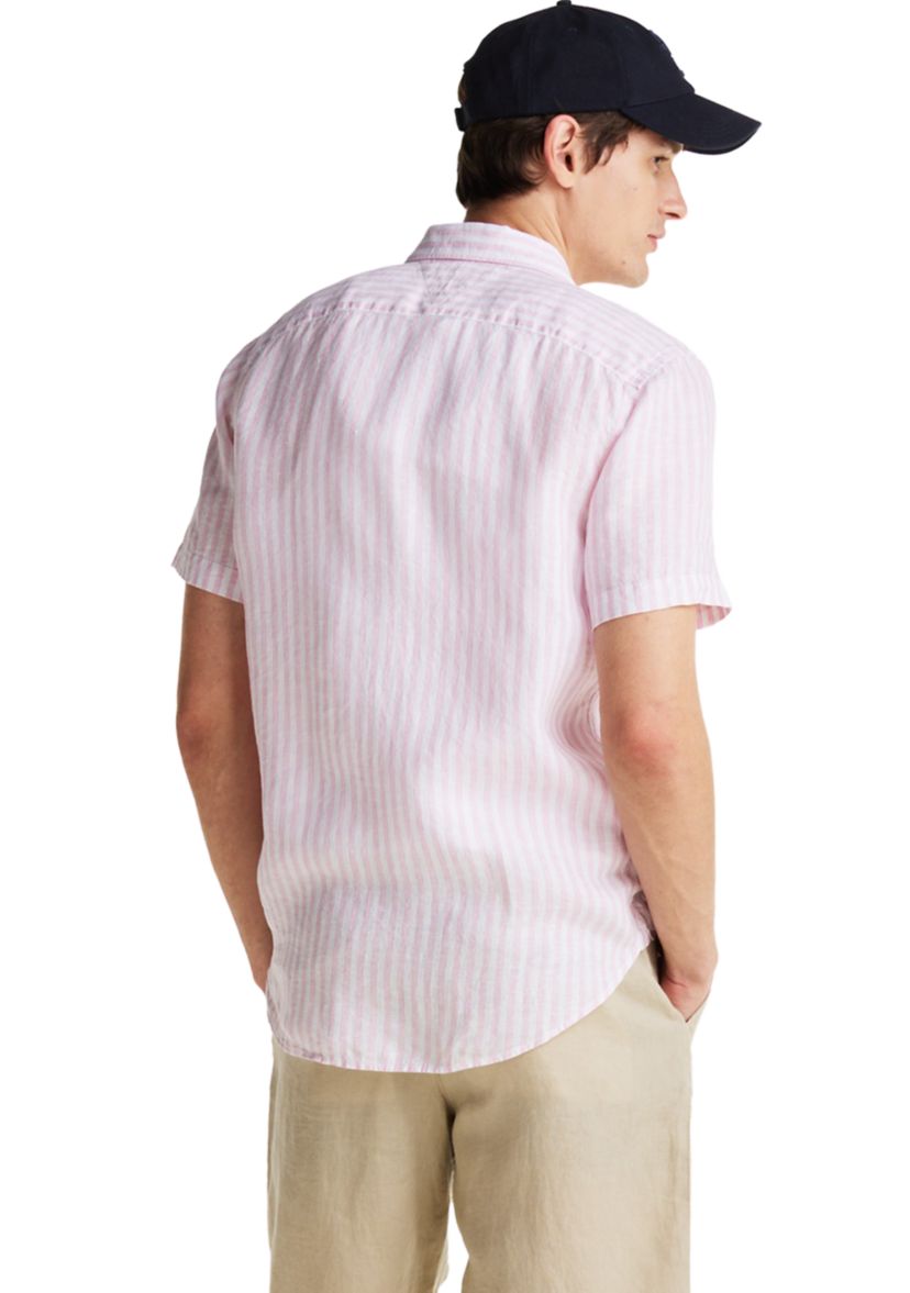 Pigment Dyed Striped Linen Shirt 