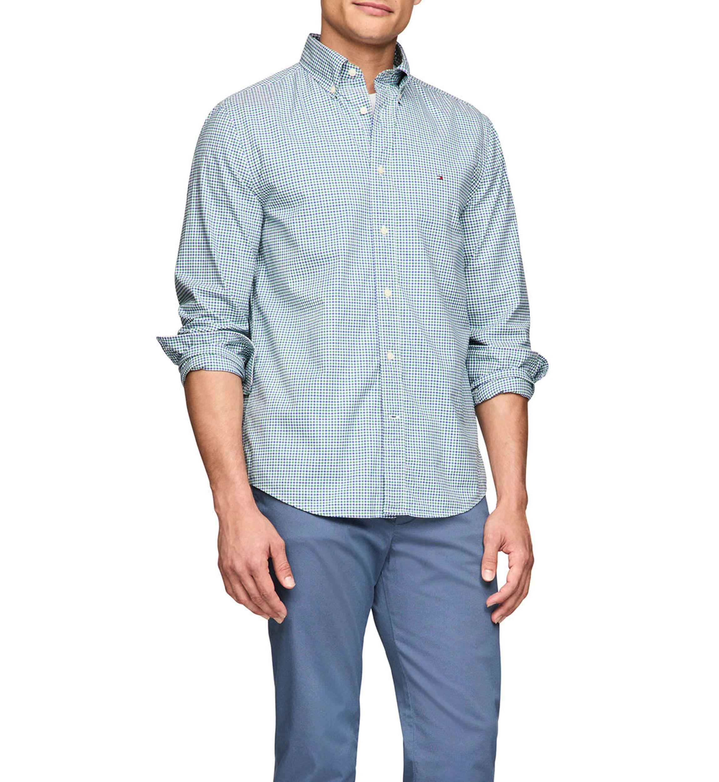 Flex Regular Fit Gingham Poplin Shirt