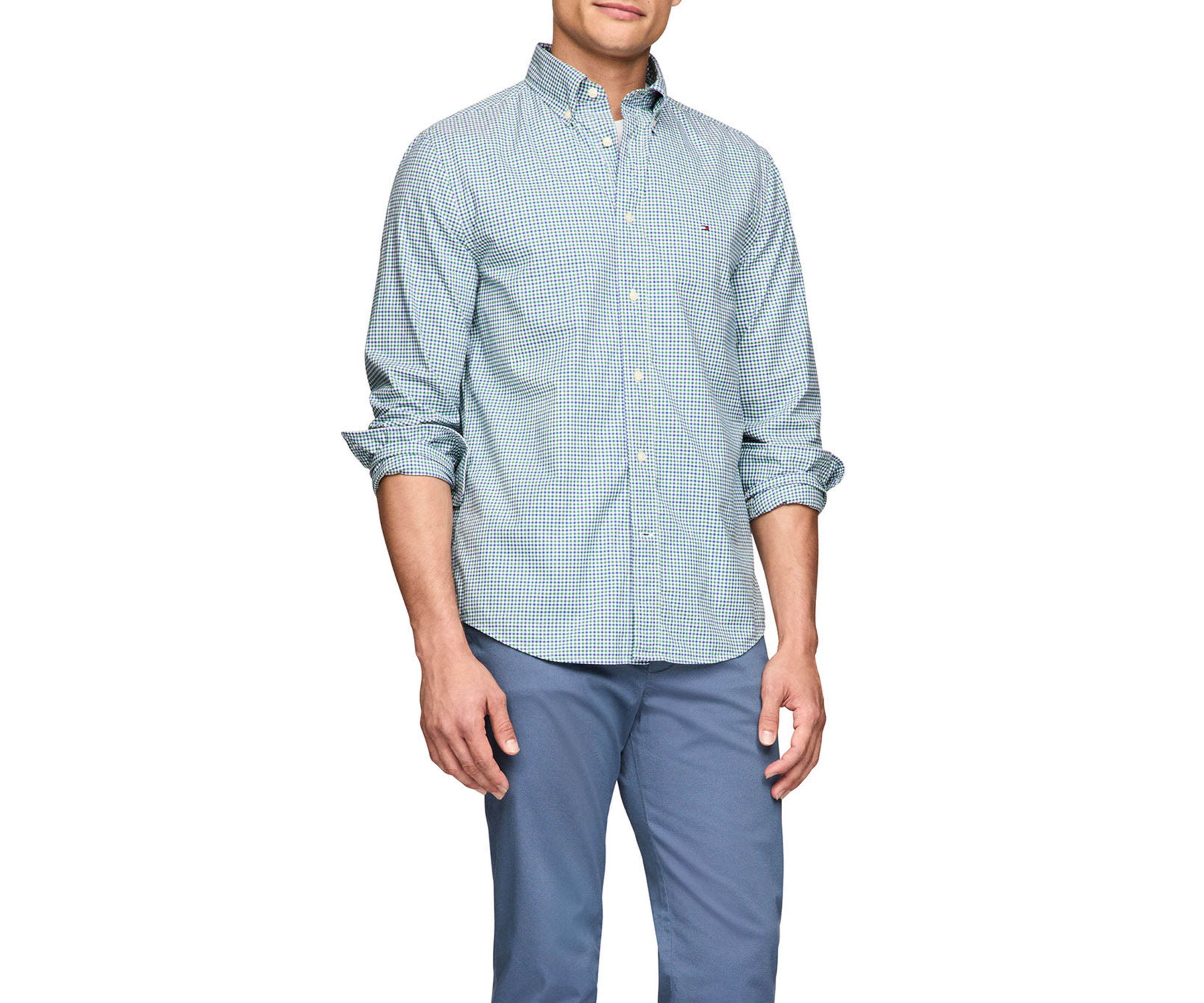 Flex Regular Fit Gingham Poplin Shirt