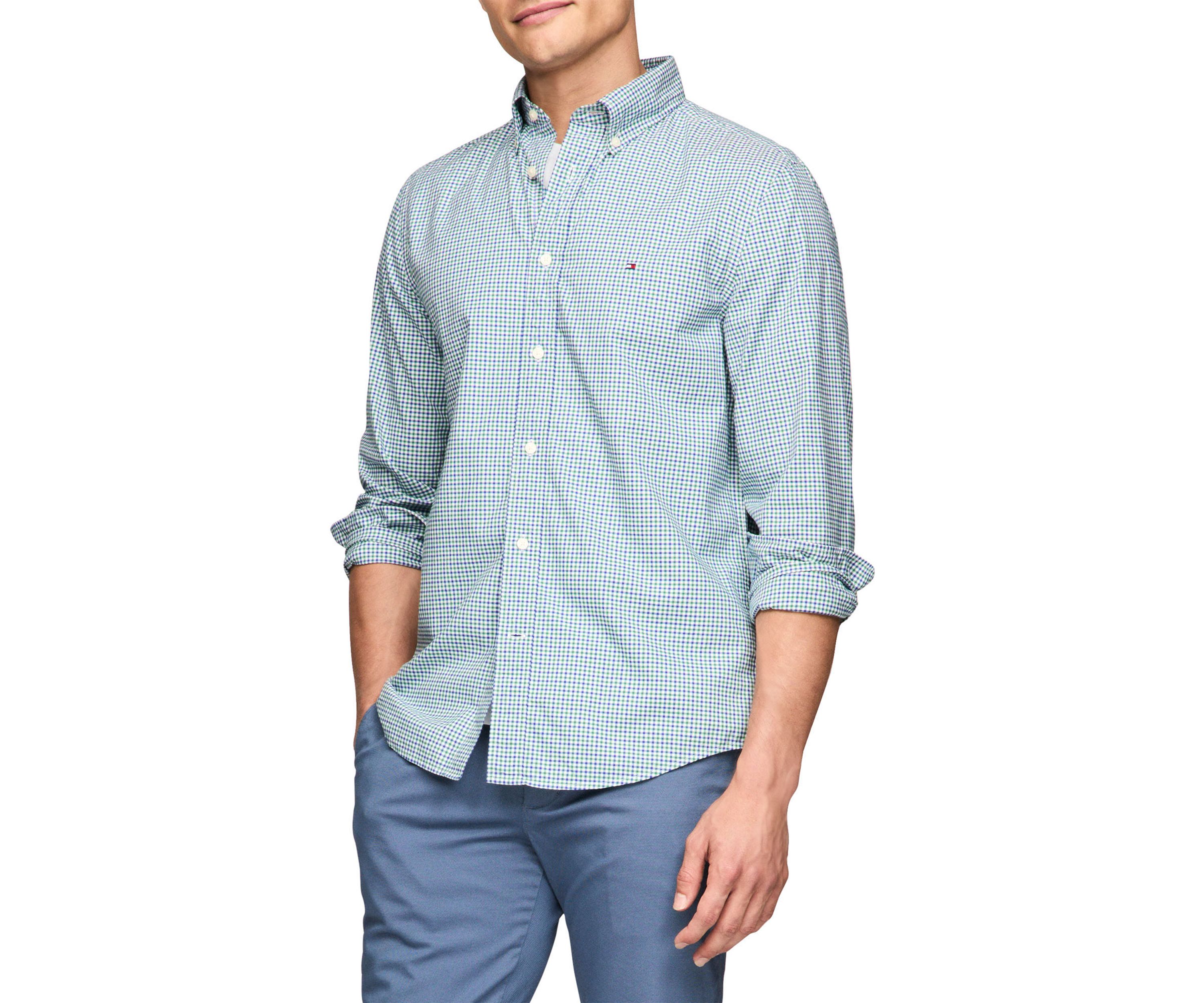 Flex Regular Fit Gingham Poplin Shirt