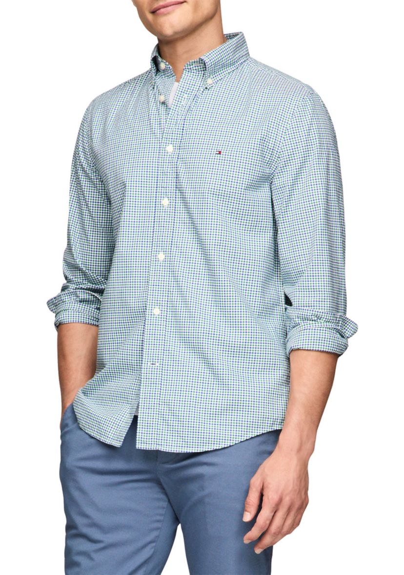 Flex Regular Fit Gingham Poplin Shirt