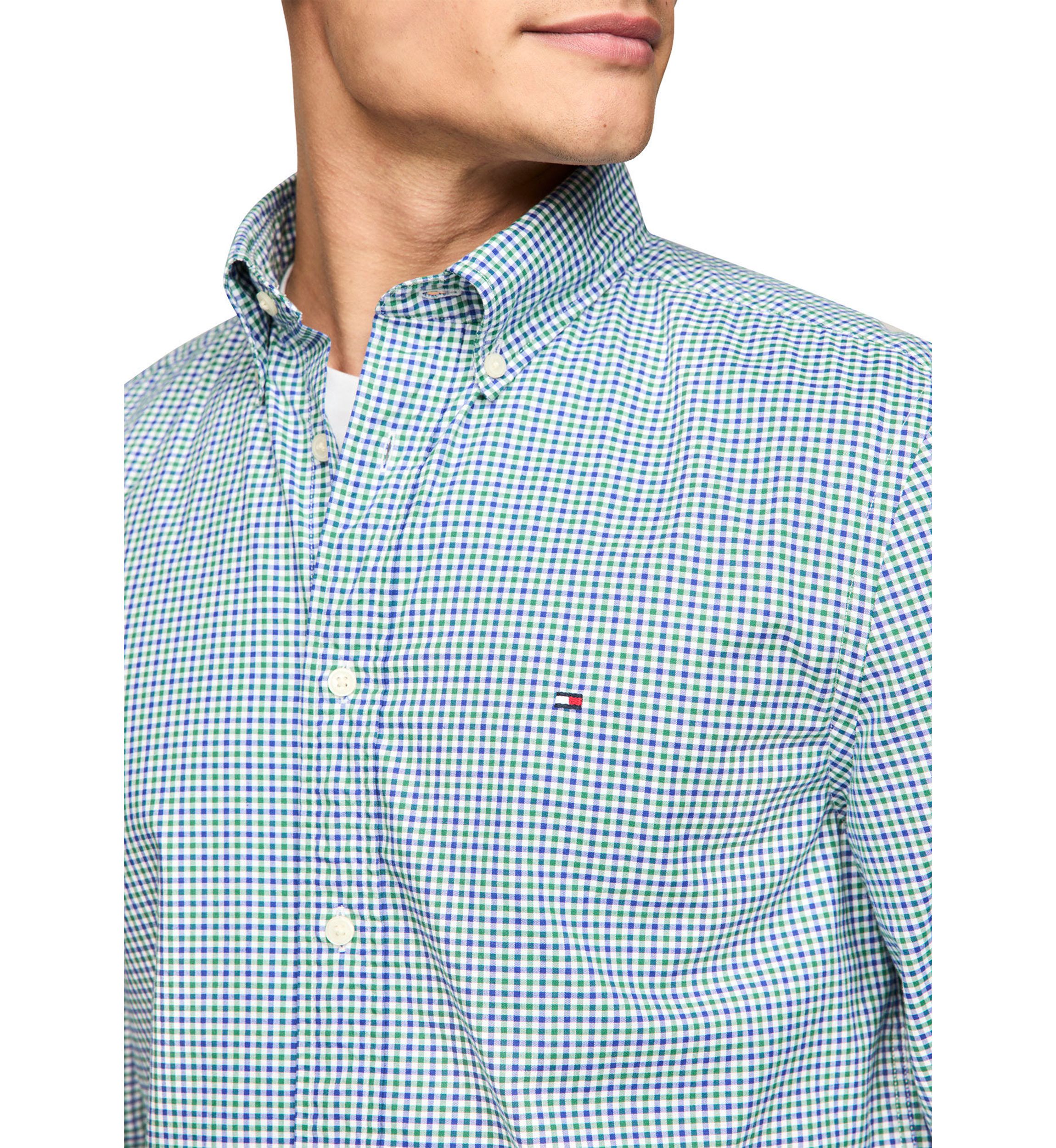 Flex Regular Fit Gingham Poplin Shirt