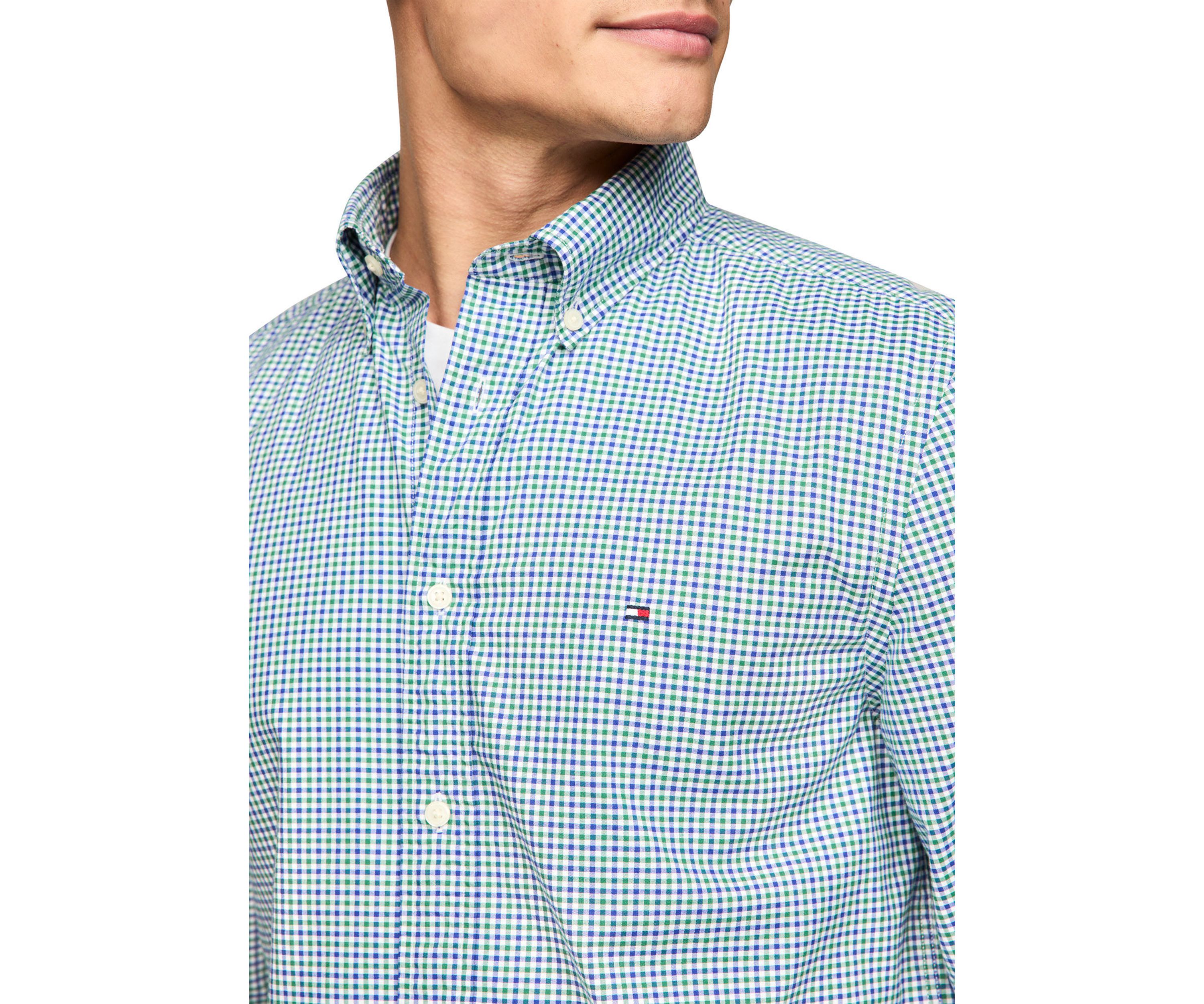 Flex Regular Fit Gingham Poplin Shirt