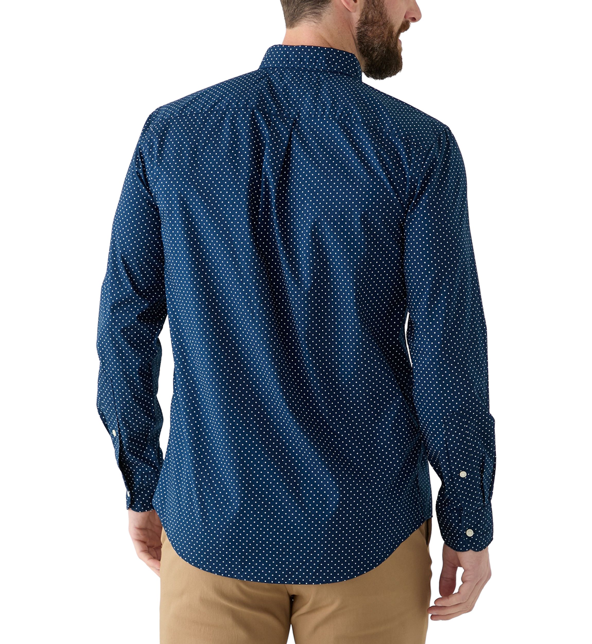 Flex Poplin Polka Dot Button Down Shirt