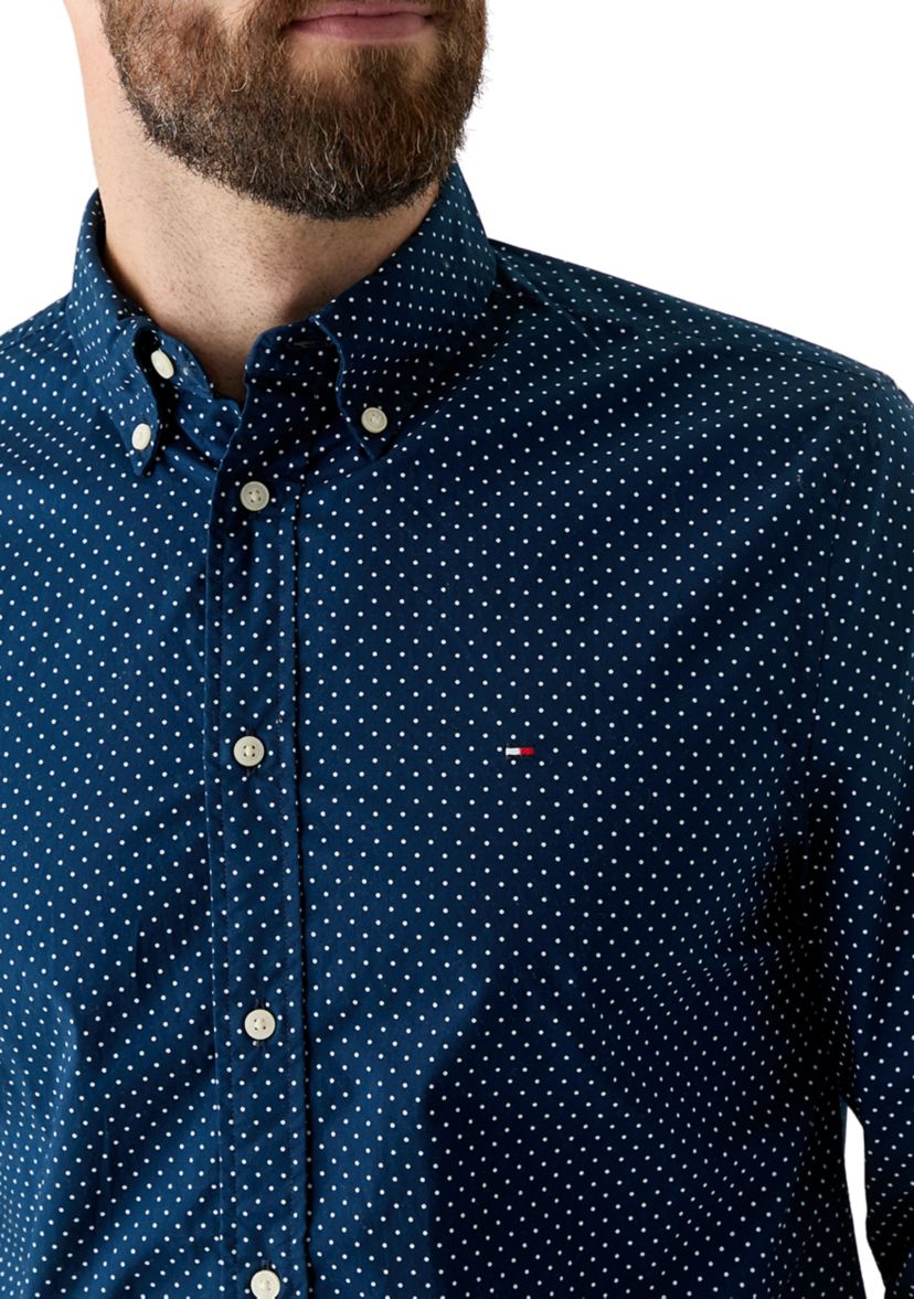 Flex Poplin Polka Dot Button Down Shirt