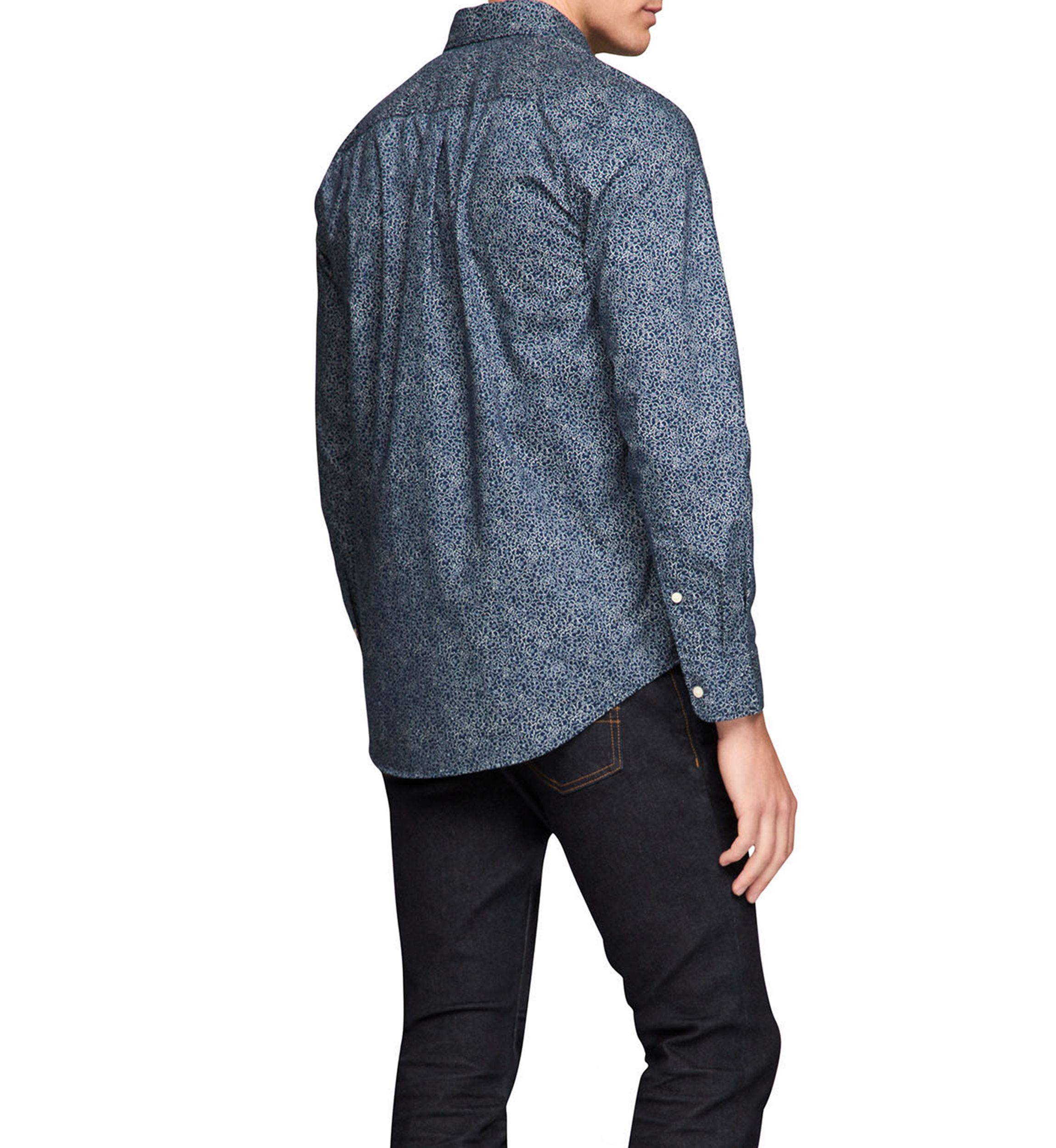 Flex Poplin Linen Floral Button Down Shirt 