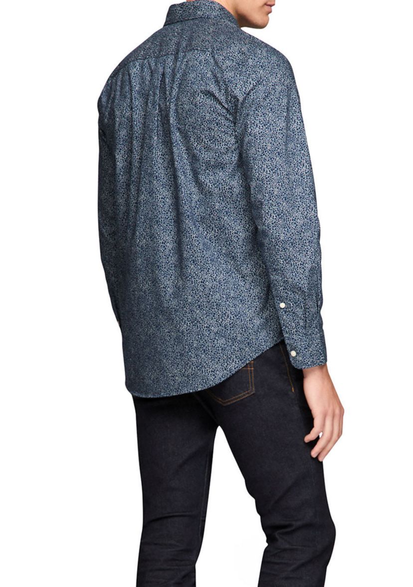 Flex Poplin Linen Floral Button Down Shirt 