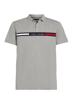 Tommy Hilfiger Men's Short Sleeve Chest Insert Flag Polo Shirt, XL