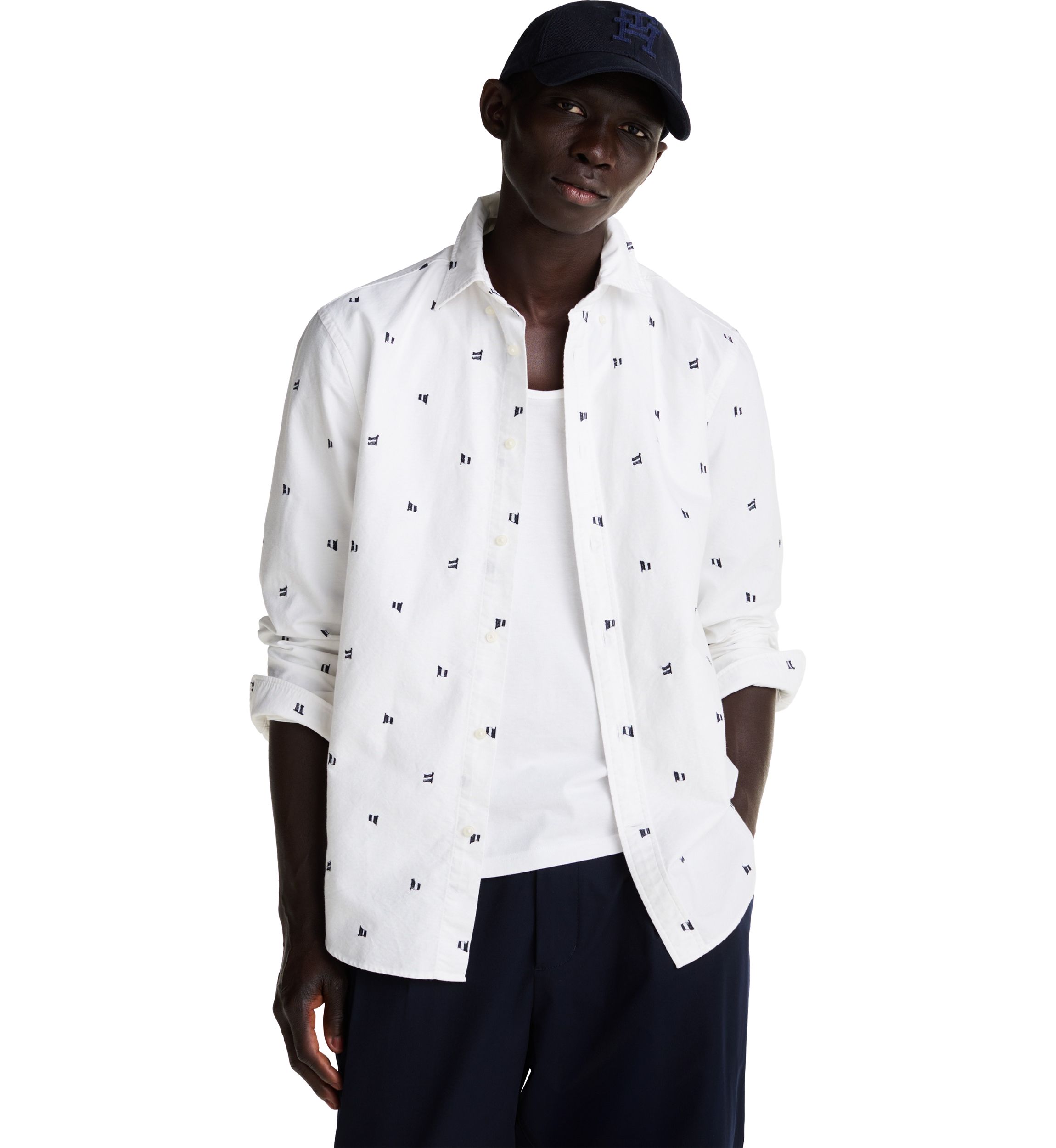 Oxford Embroidered Printed Shirt